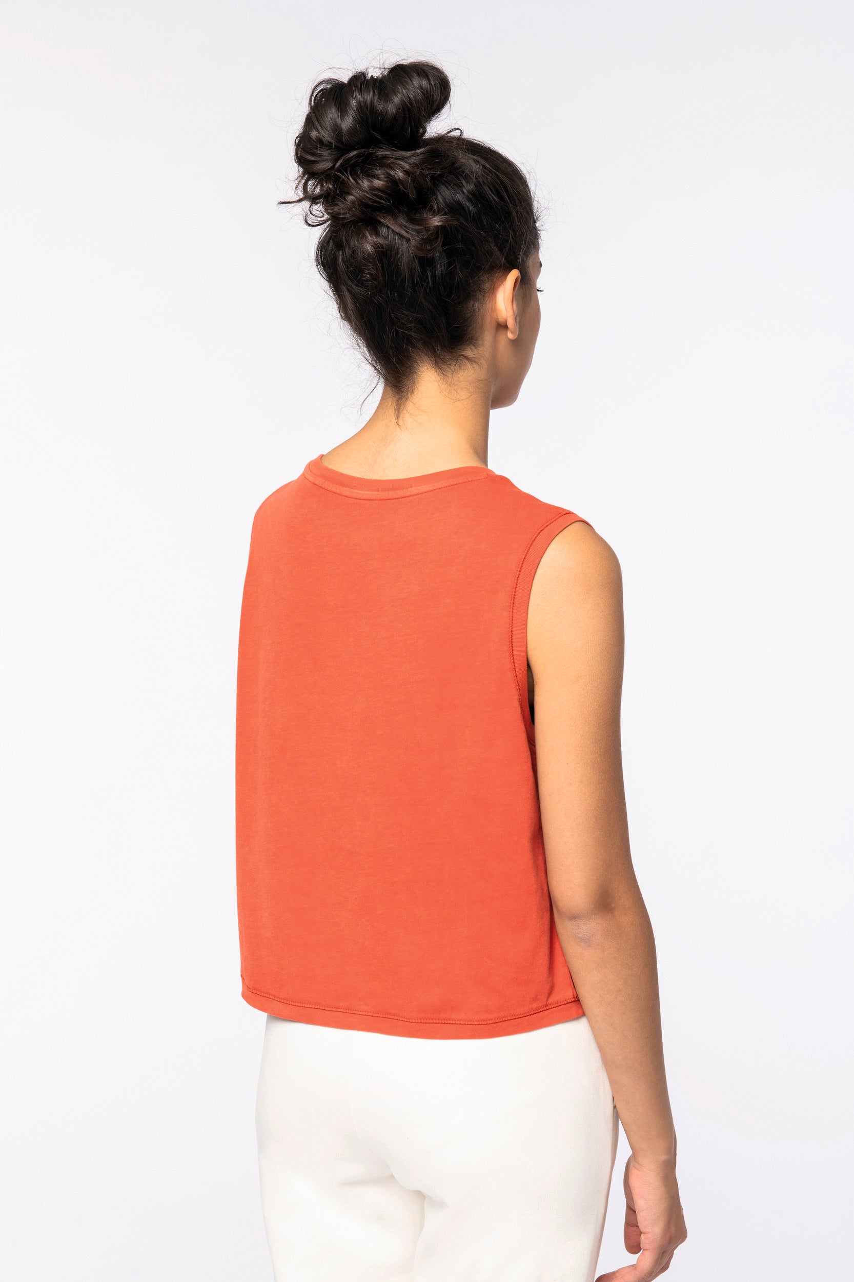 Organic cotton Sleeveless T shirt - Women's Crop Tee - NS342