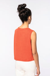 Organic cotton Sleeveless T shirt - Women's Crop Tee - NS342