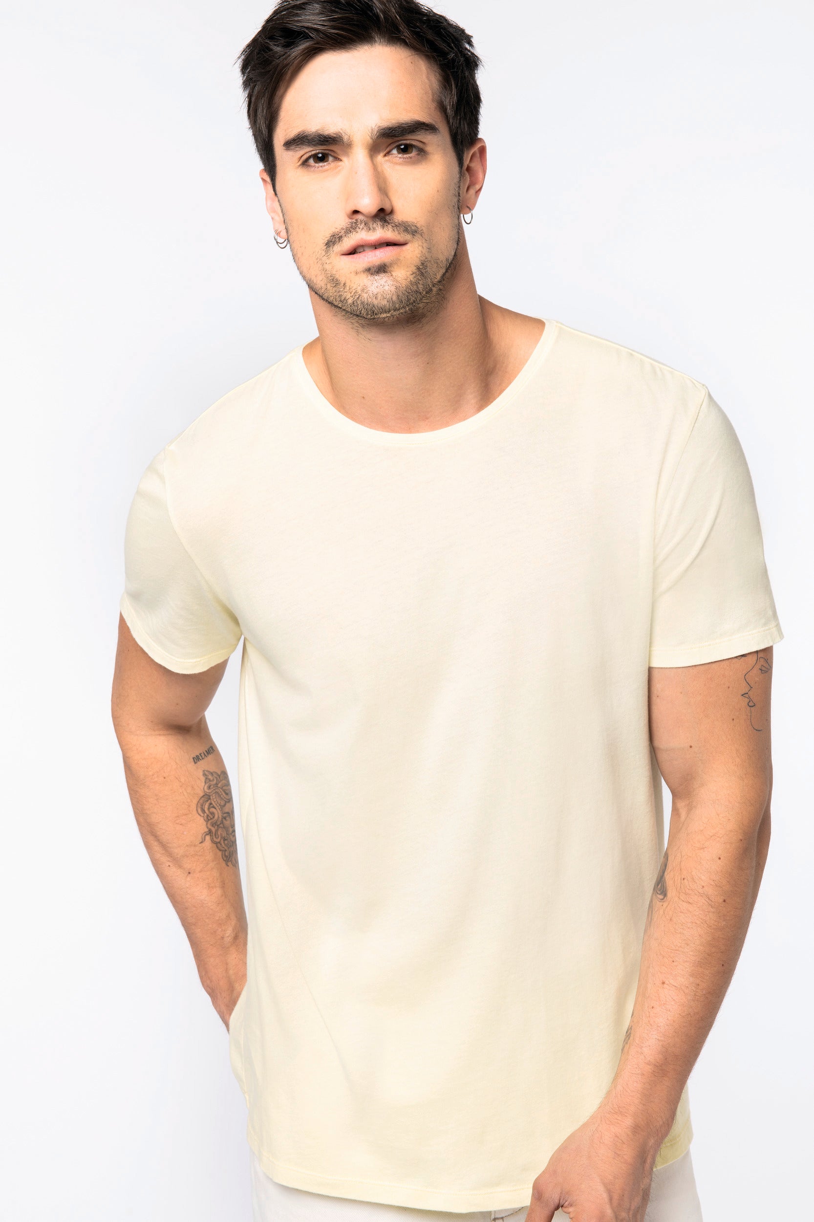 Organisch T-shirt met gewassen effect Unisex - 130 g/m² - NS337
