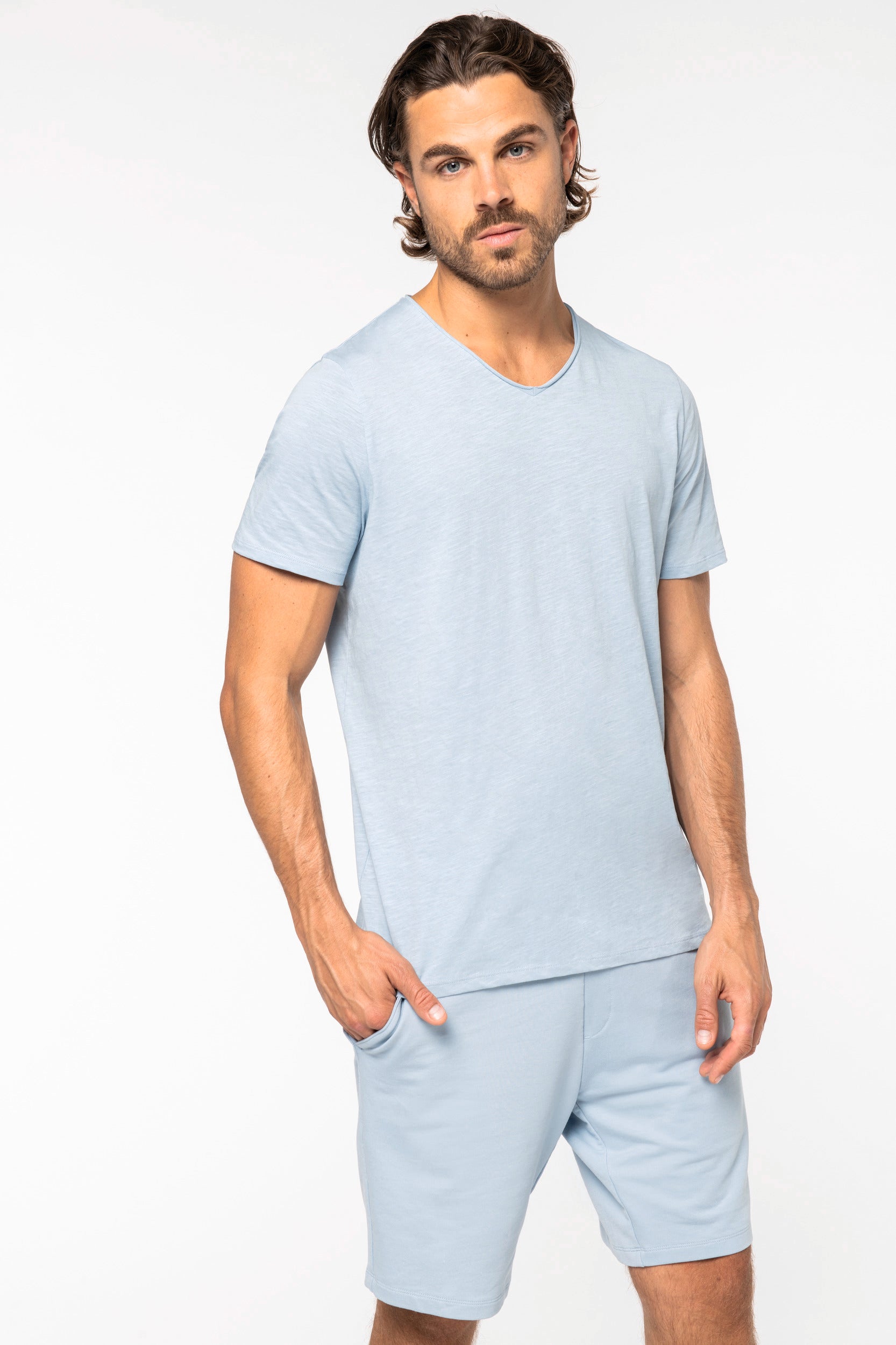 Heren Raw-edged T-shirt - 130gsm - NS318
