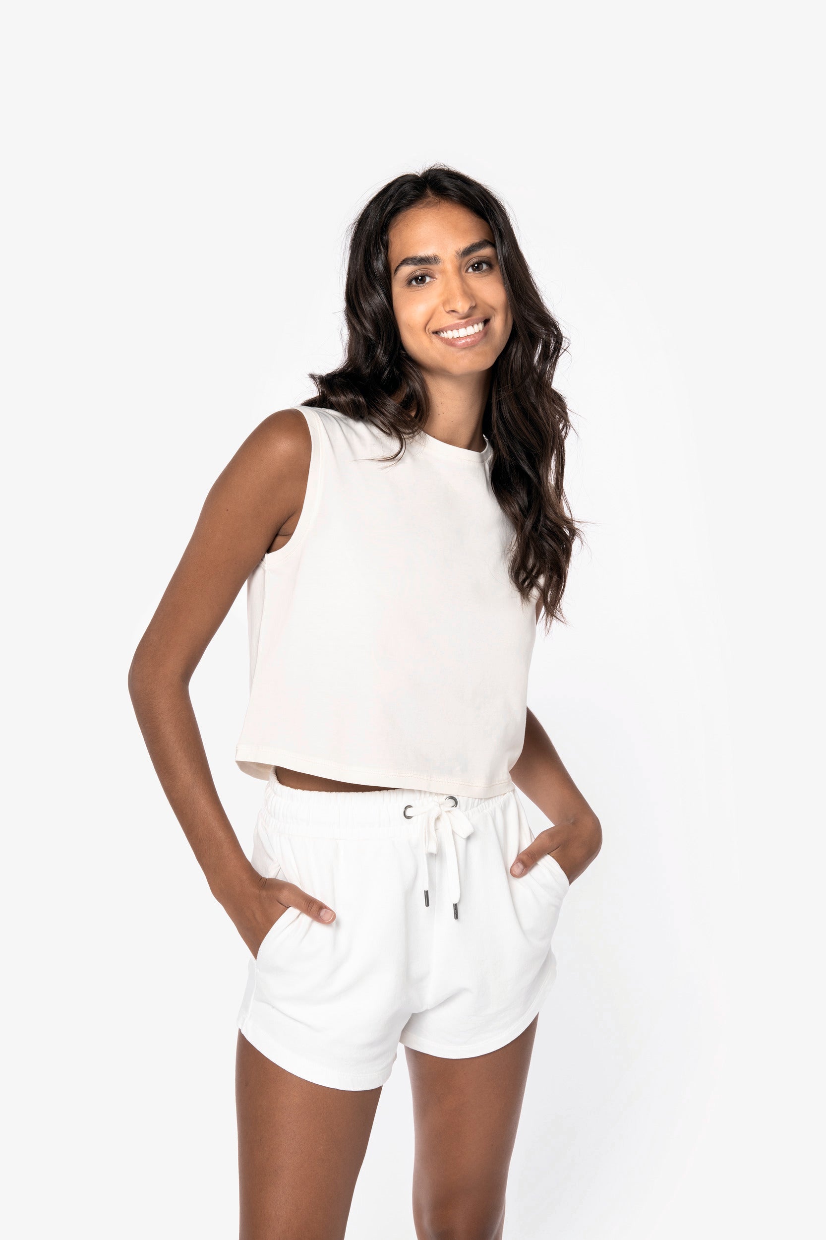 Organic cotton Sleeveless T shirt - Women's Crop Tee - NS342