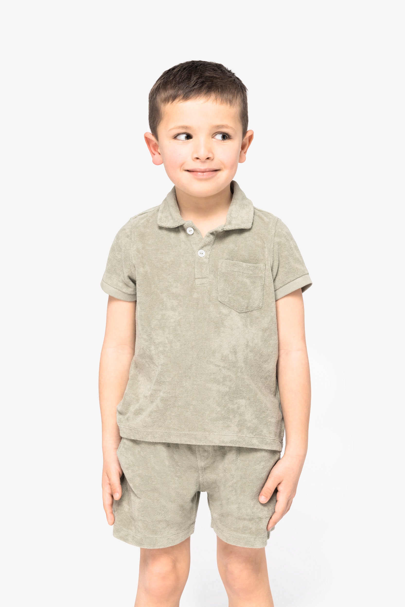 Eco-friendly Boys’ Terry Towel Polo Shirt - 210 g/m² - NS218