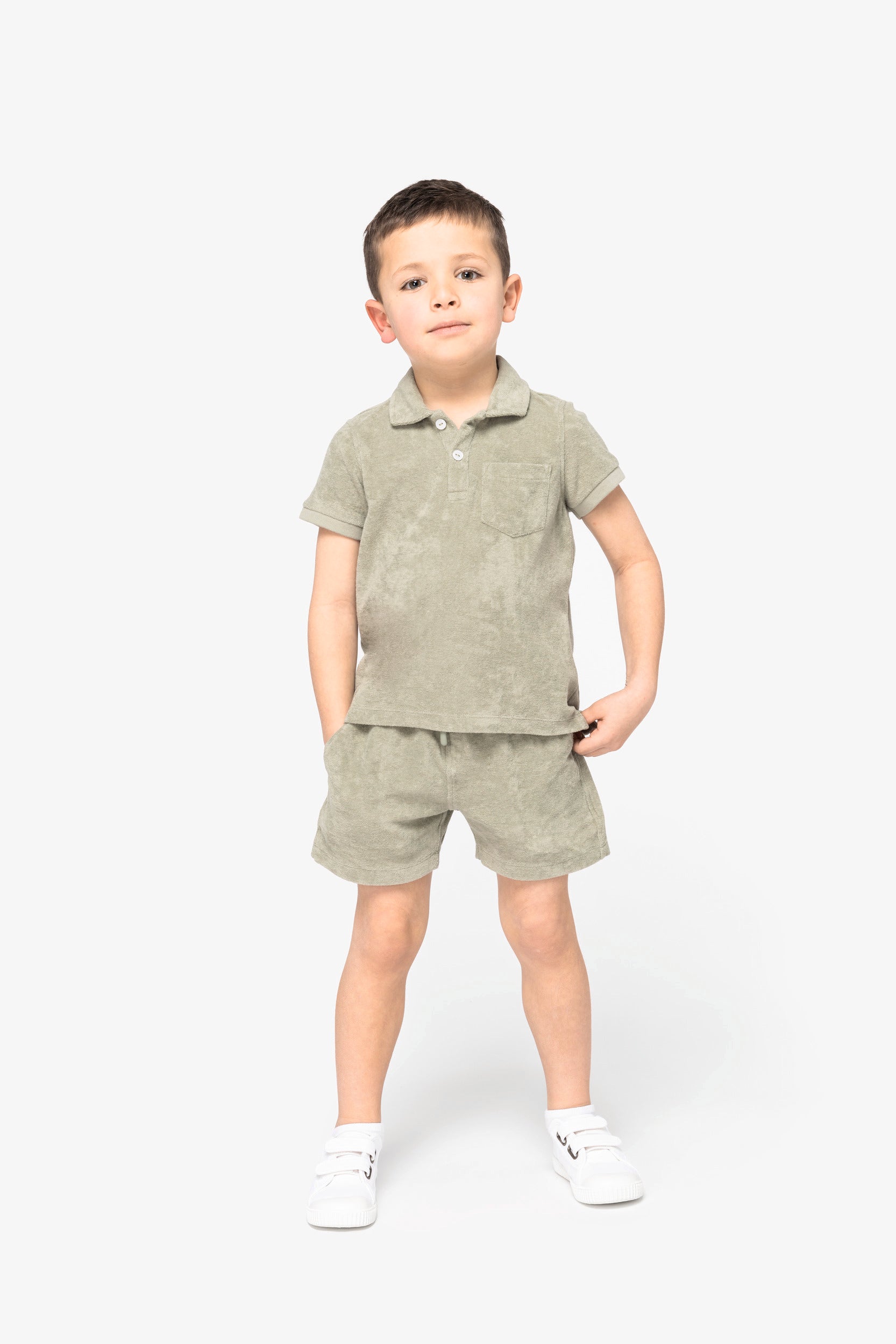 Eco-friendly Boys’ Terry Towel Polo Shirt - 210 g/m² - NS218