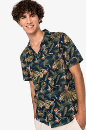 Heren Eco-vriendelijk Hawaïaans Print Shirt - NS529