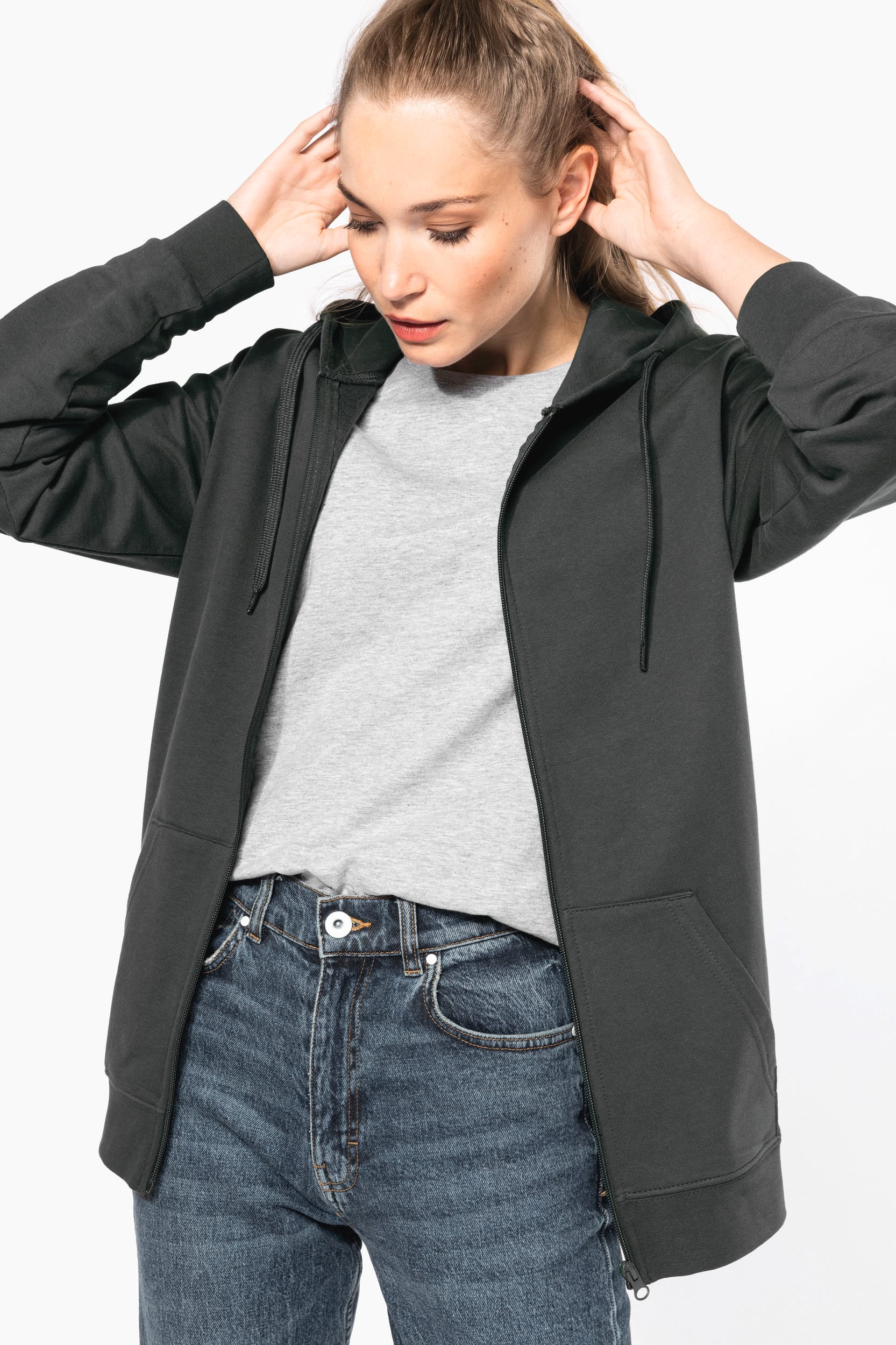 Sudadera con capucha reciclada unisex con cremallera – 280 g/m² | K4042