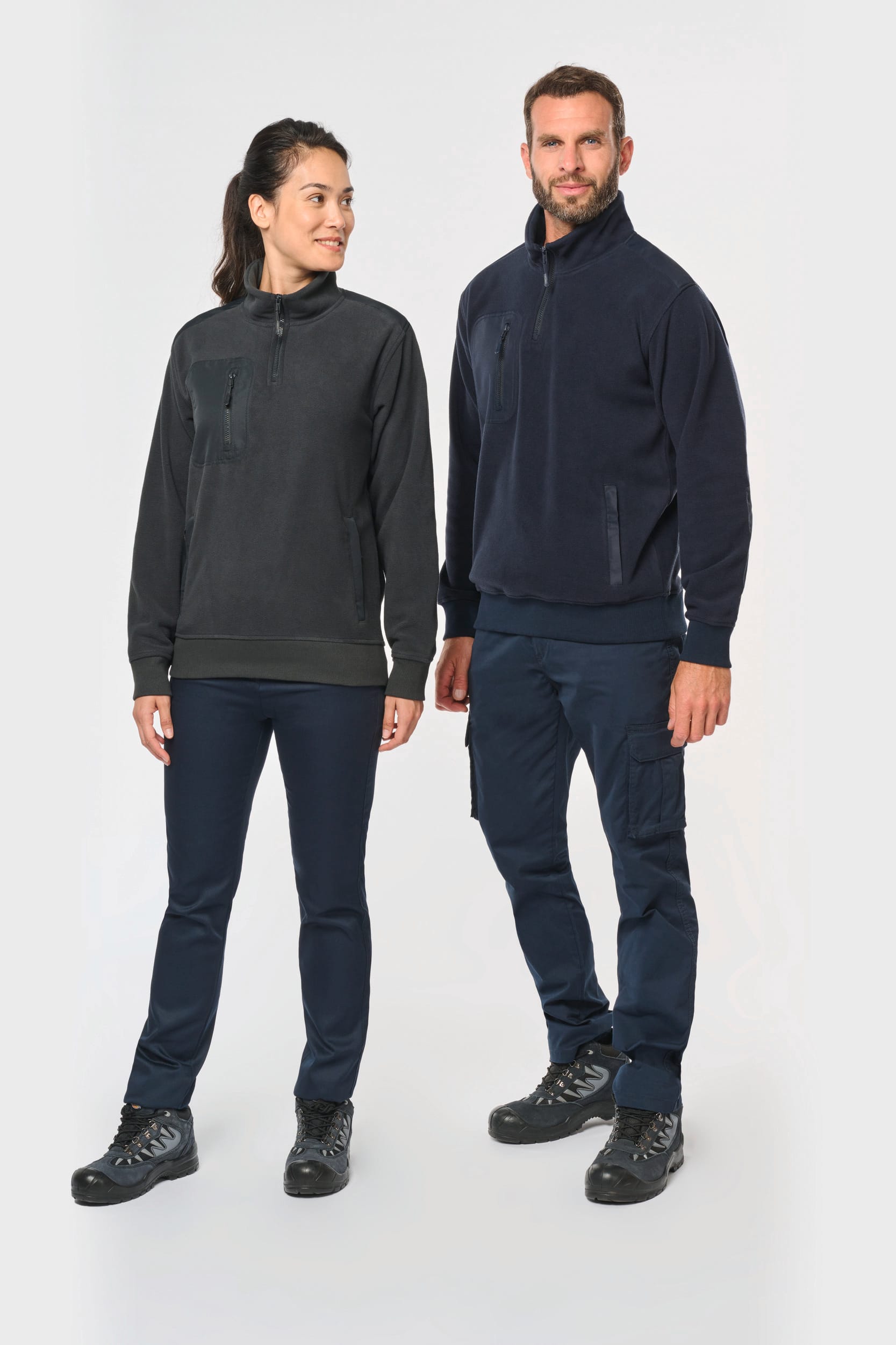 Ropa de trabajo polar reciclada unisex con cremallera 1/4 – 320 g/m² | WK905