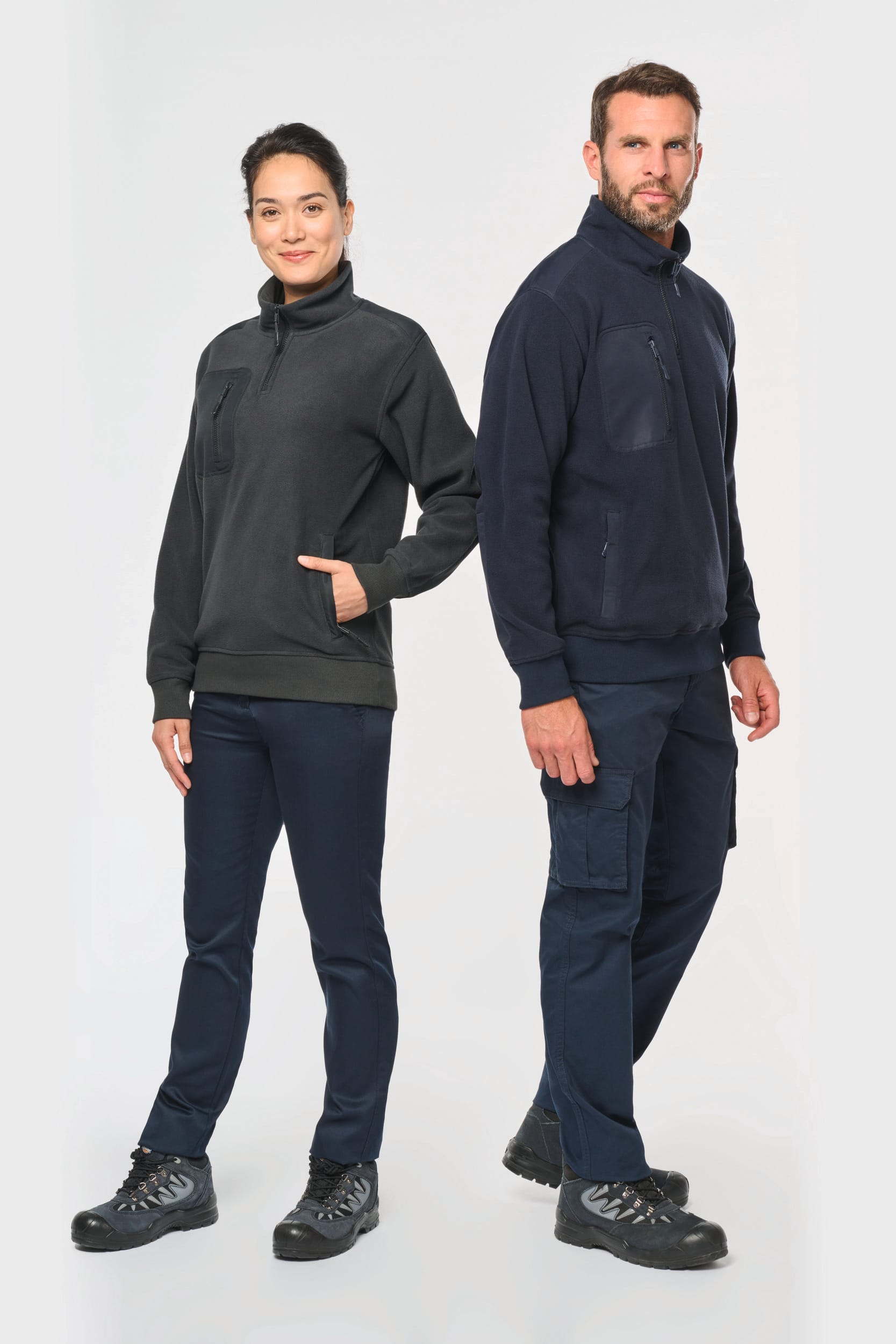 Ropa de trabajo polar reciclada unisex con cremallera 1/4 – 320 g/m² | WK905