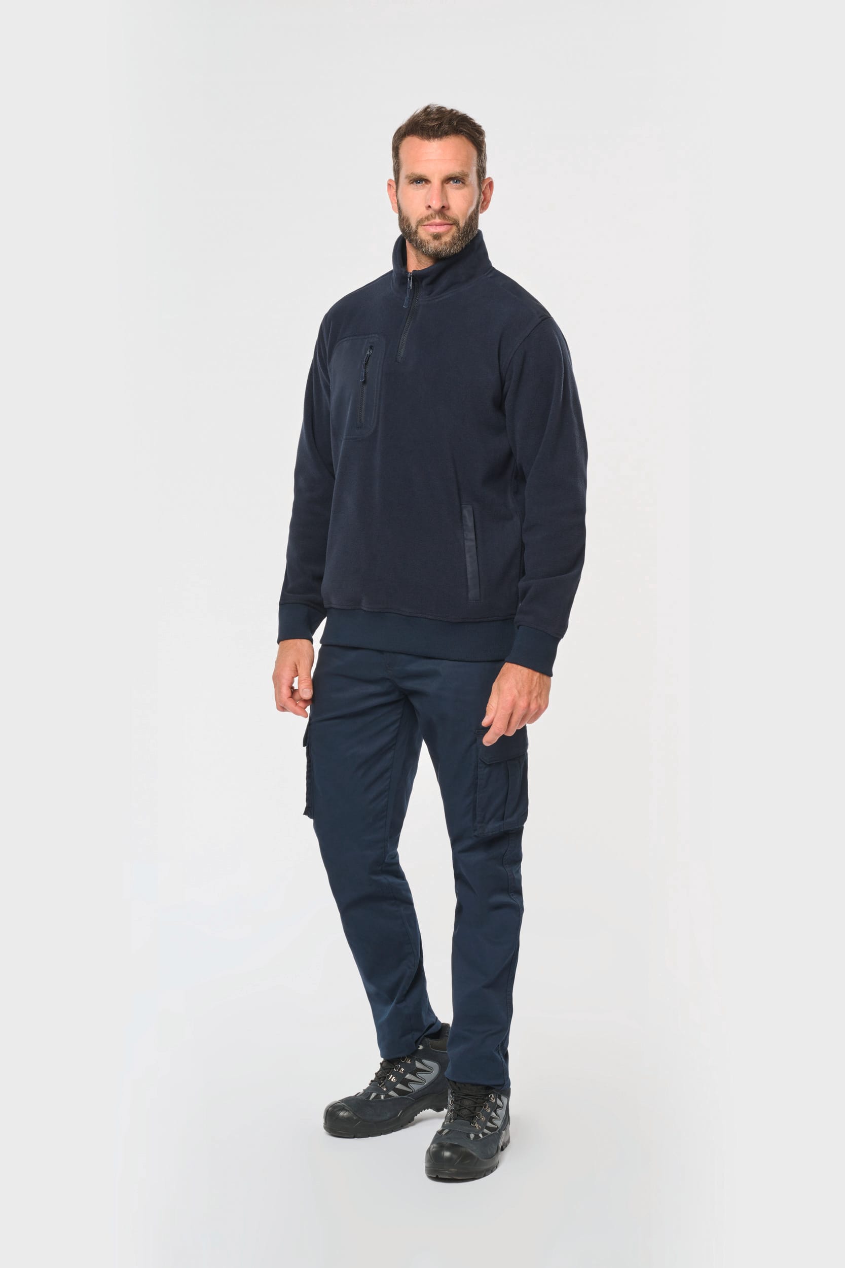 Ropa de trabajo polar reciclada unisex con cremallera 1/4 – 320 g/m² | WK905