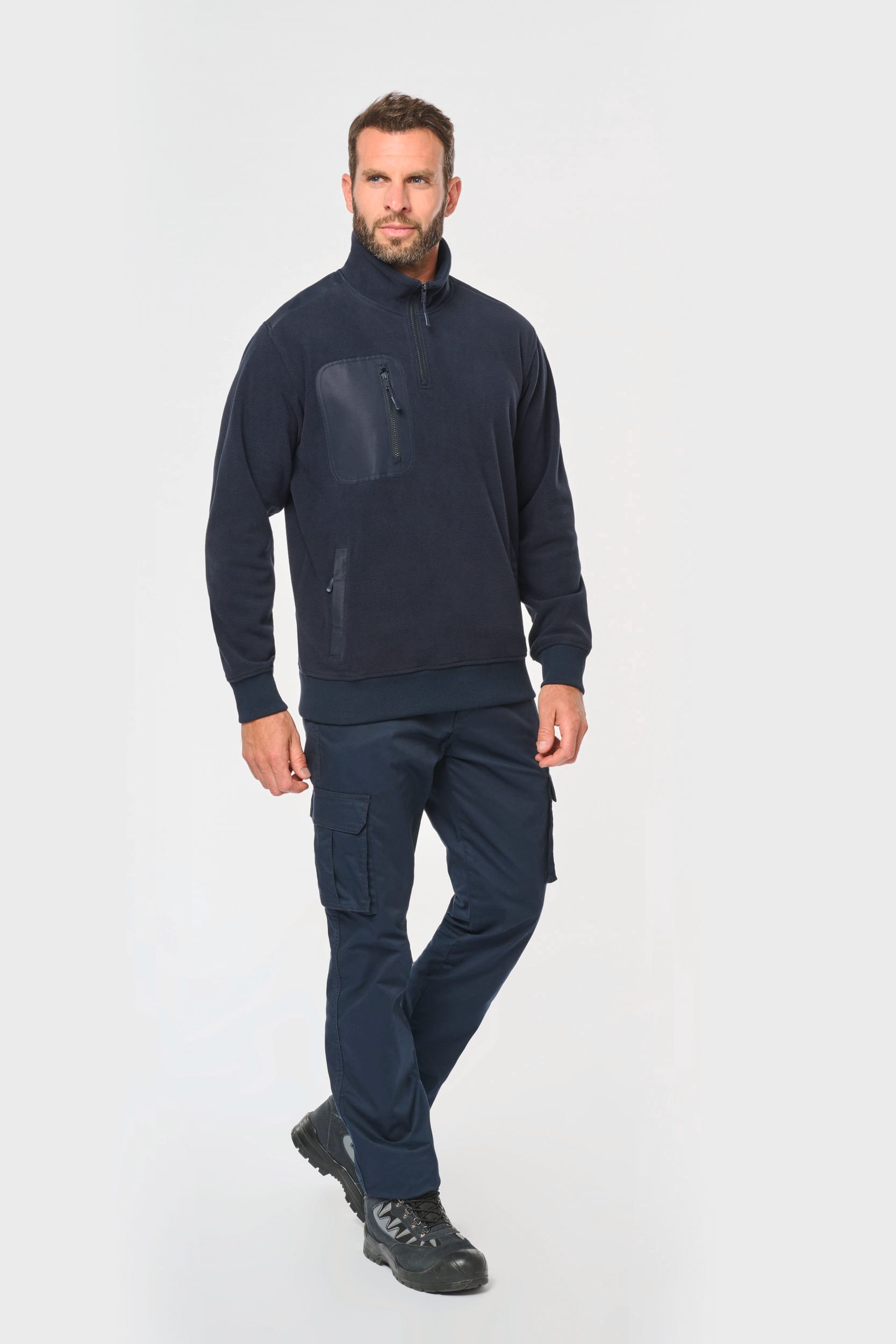 Ropa de trabajo polar reciclada unisex con cremallera 1/4 – 320 g/m² | WK905