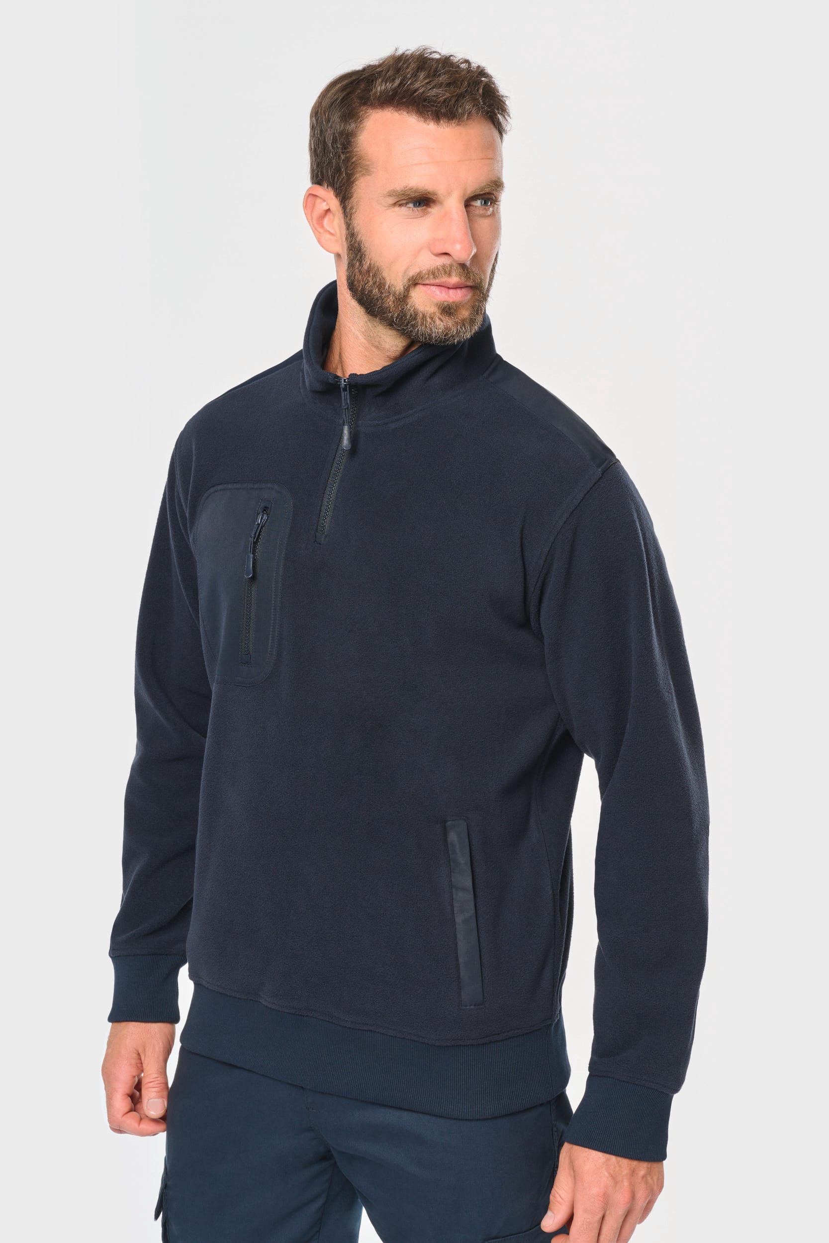 Ropa de trabajo polar reciclada unisex con cremallera 1/4 – 320 g/m² | WK905