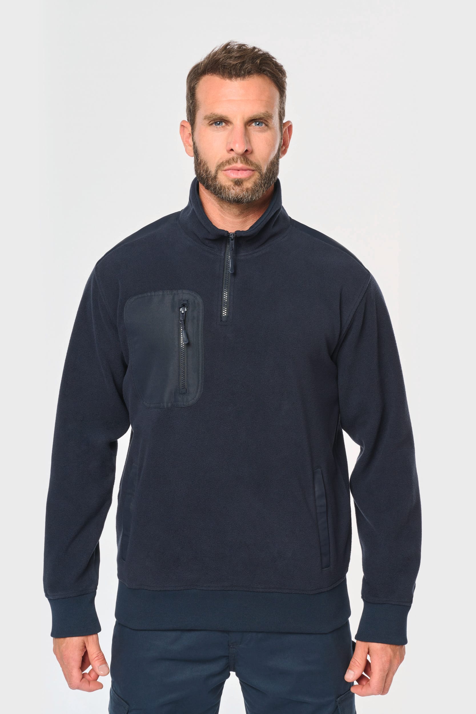 Ropa de trabajo polar reciclada unisex con cremallera 1/4 – 320 g/m² | WK905