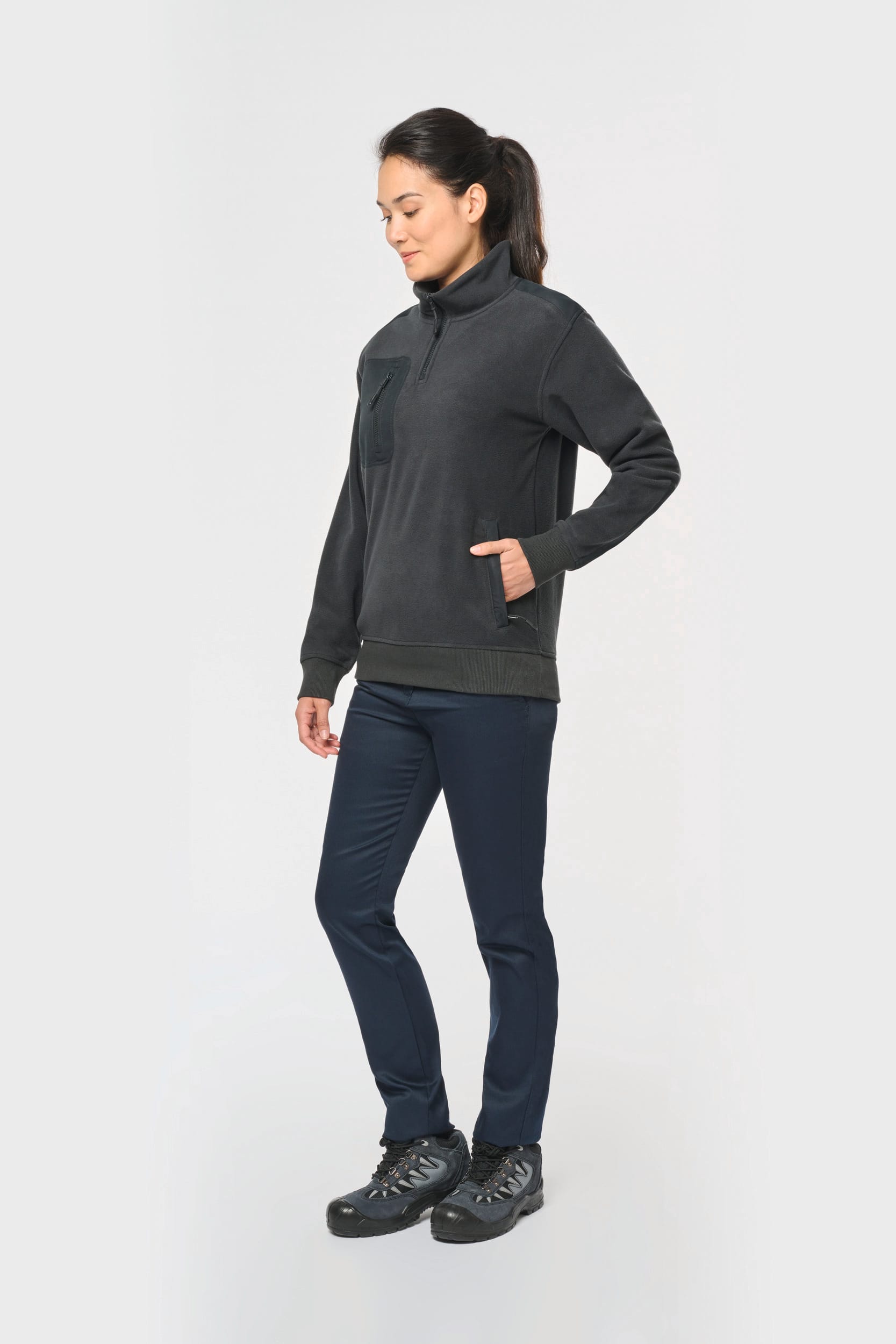Ropa de trabajo polar reciclada unisex con cremallera 1/4 – 320 g/m² | WK905