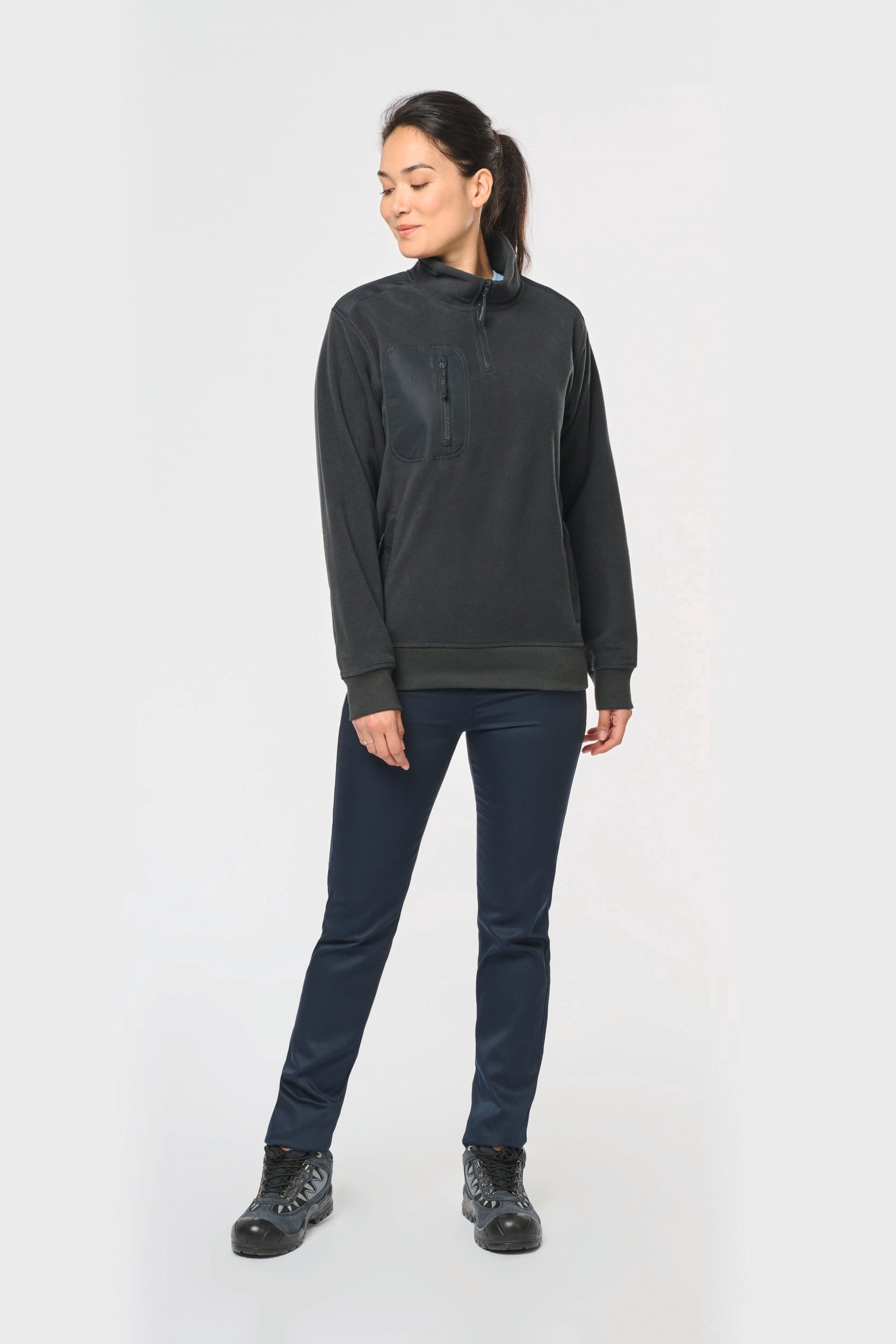 Ropa de trabajo polar reciclada unisex con cremallera 1/4 – 320 g/m² | WK905