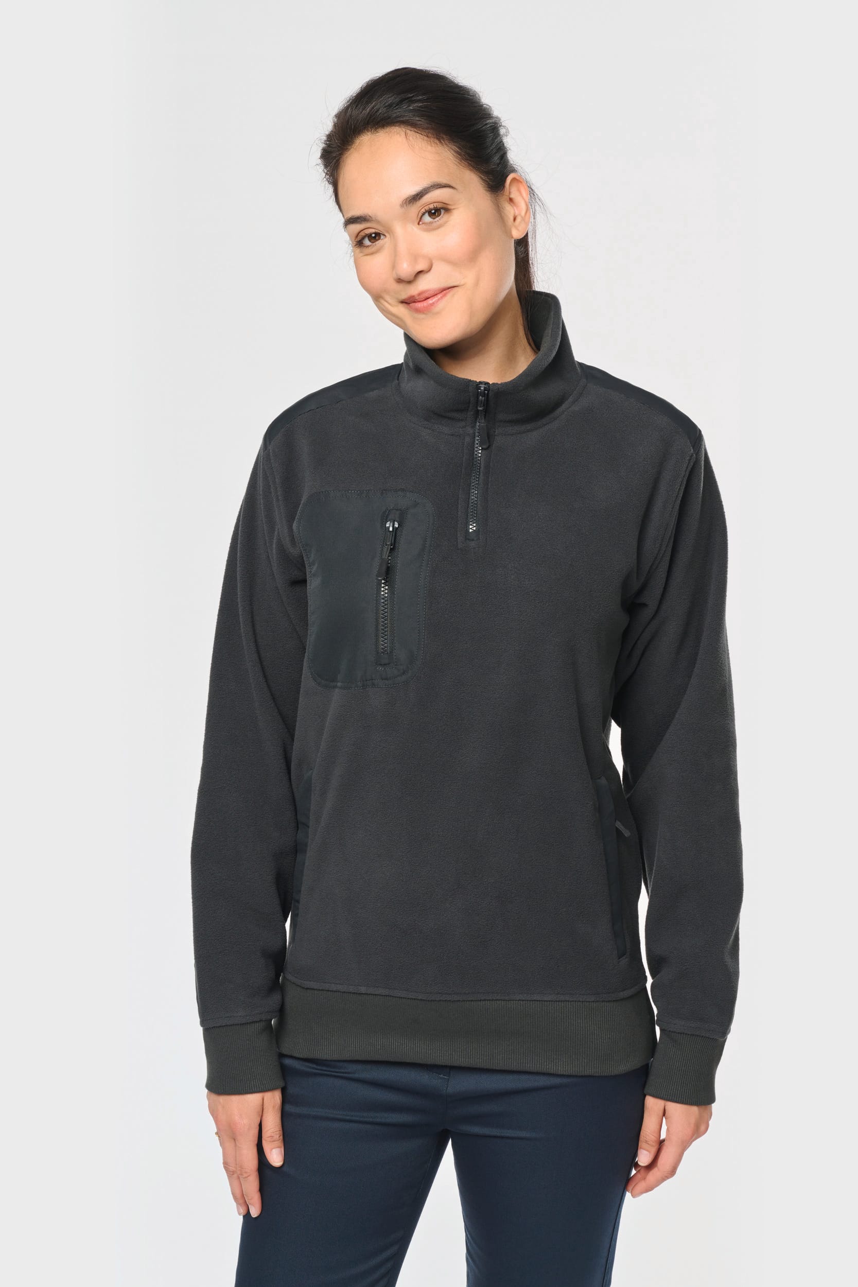 Ropa de trabajo polar reciclada unisex con cremallera 1/4 – 320 g/m² | WK905