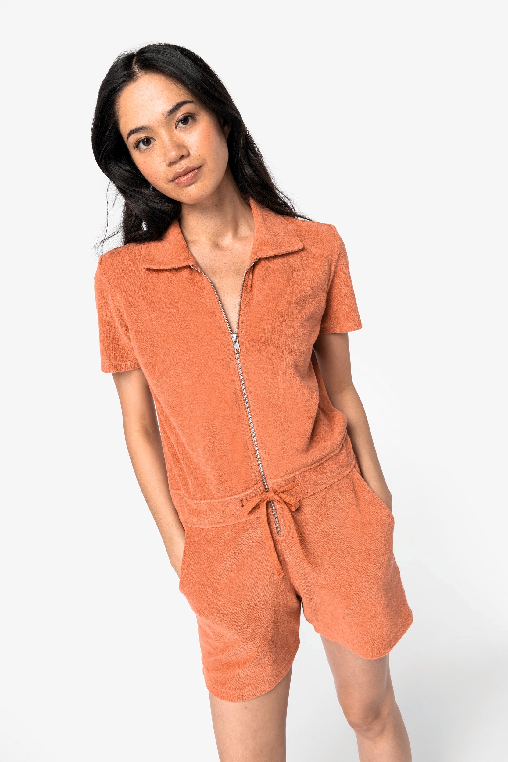 Ladies’ Eco-friendly Terry Towel Zipped Jumpsuit - NS5002