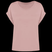 Camiseta de algodón orgánico con mangas enrolladas para mujer – 155 g/m² – NS309