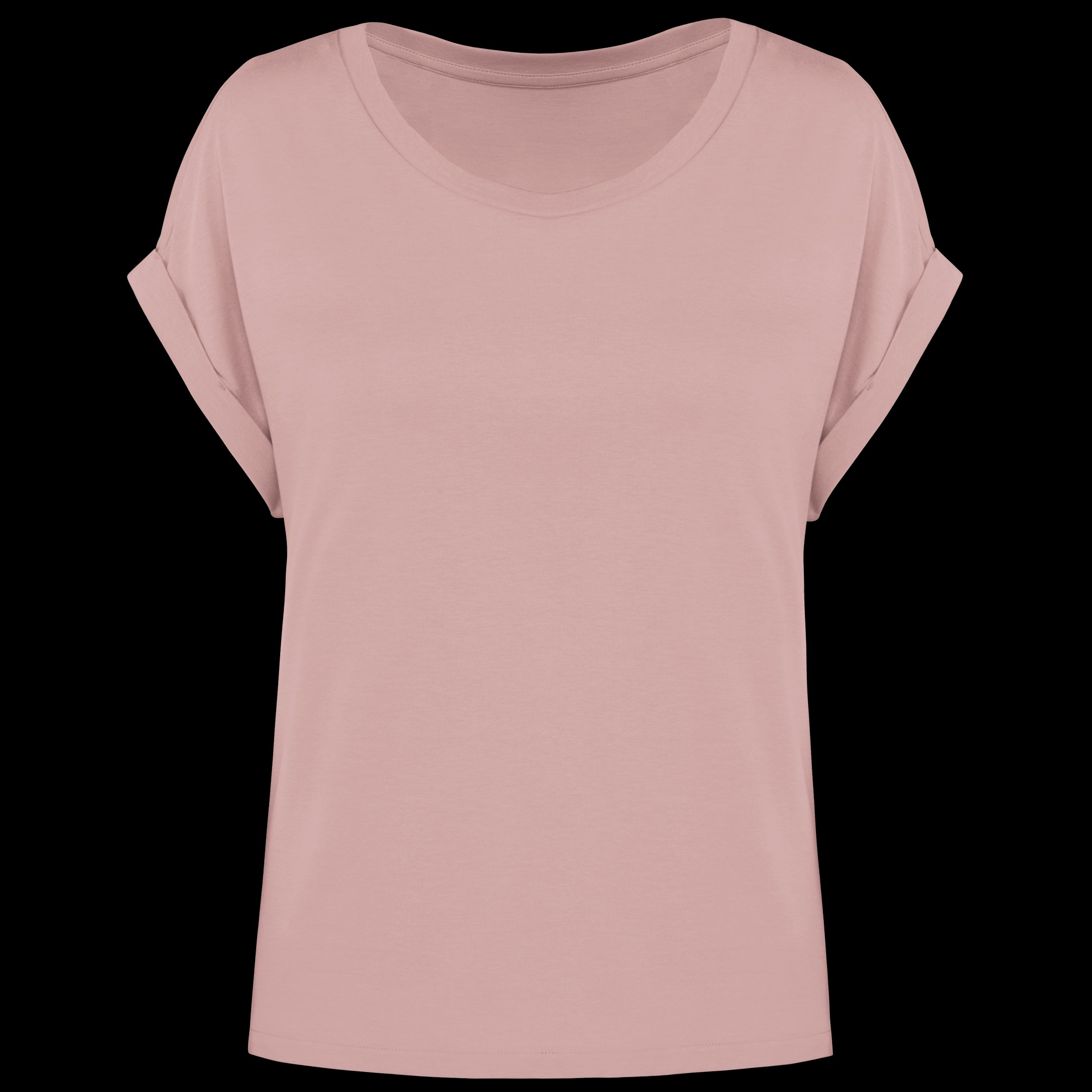 Camiseta de algodón orgánico con mangas enrolladas para mujer – 155 g/m² – NS309