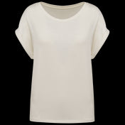 Camiseta de algodón orgánico con mangas enrolladas para mujer – 155 g/m² – NS309