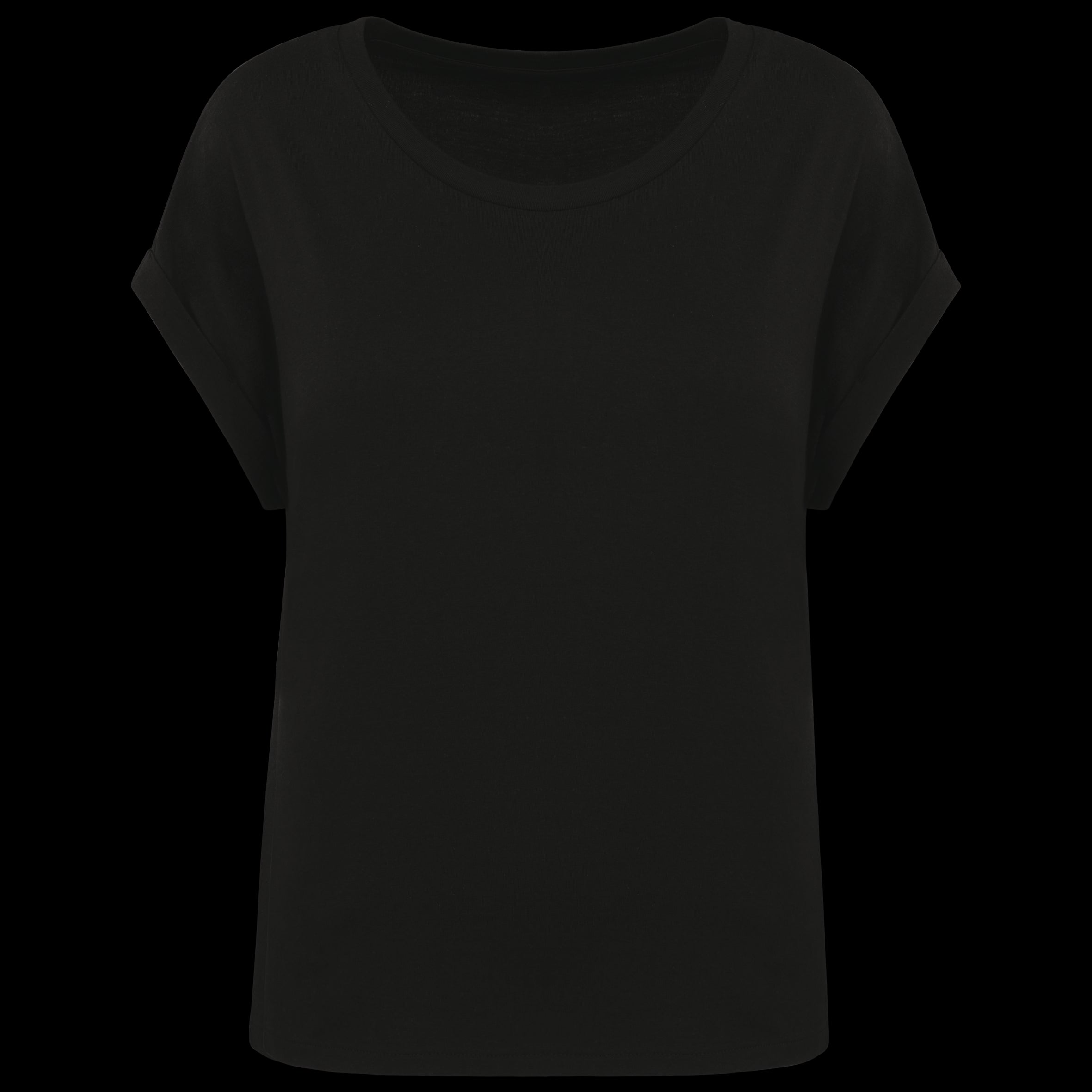 Camiseta de algodón orgánico con mangas enrolladas para mujer – 155 g/m² – NS309