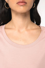 Camiseta de algodón orgánico con mangas enrolladas para mujer – 155 g/m² – NS309
