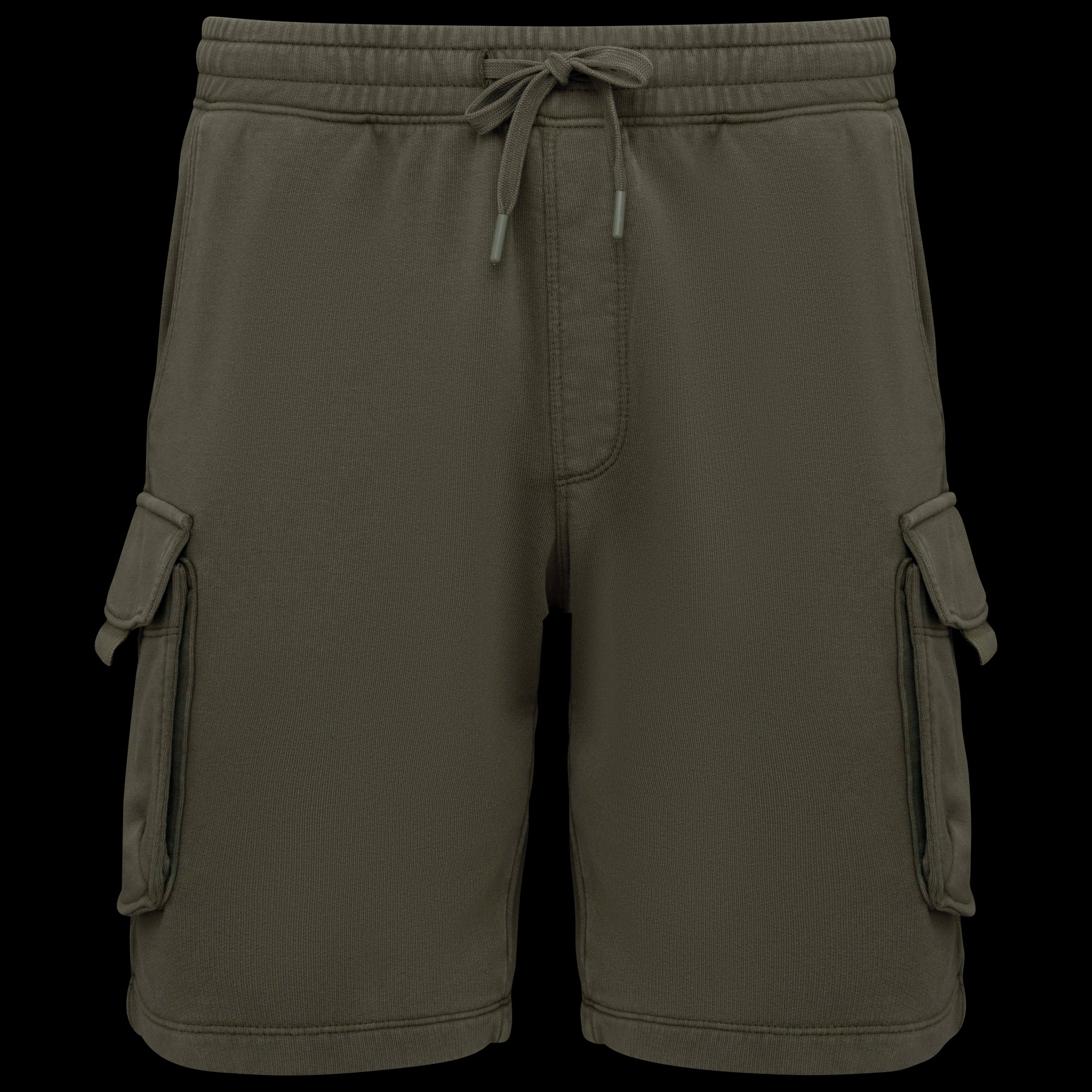 Native Spirit NS717 - Milieuvriendelijke heren cargo shorts van French Terry met gewassen effect