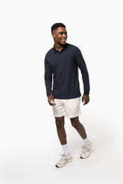 Polo Piqué à Manches Longues pour Homme en Coton Bio – 180 g/m² | K2027
