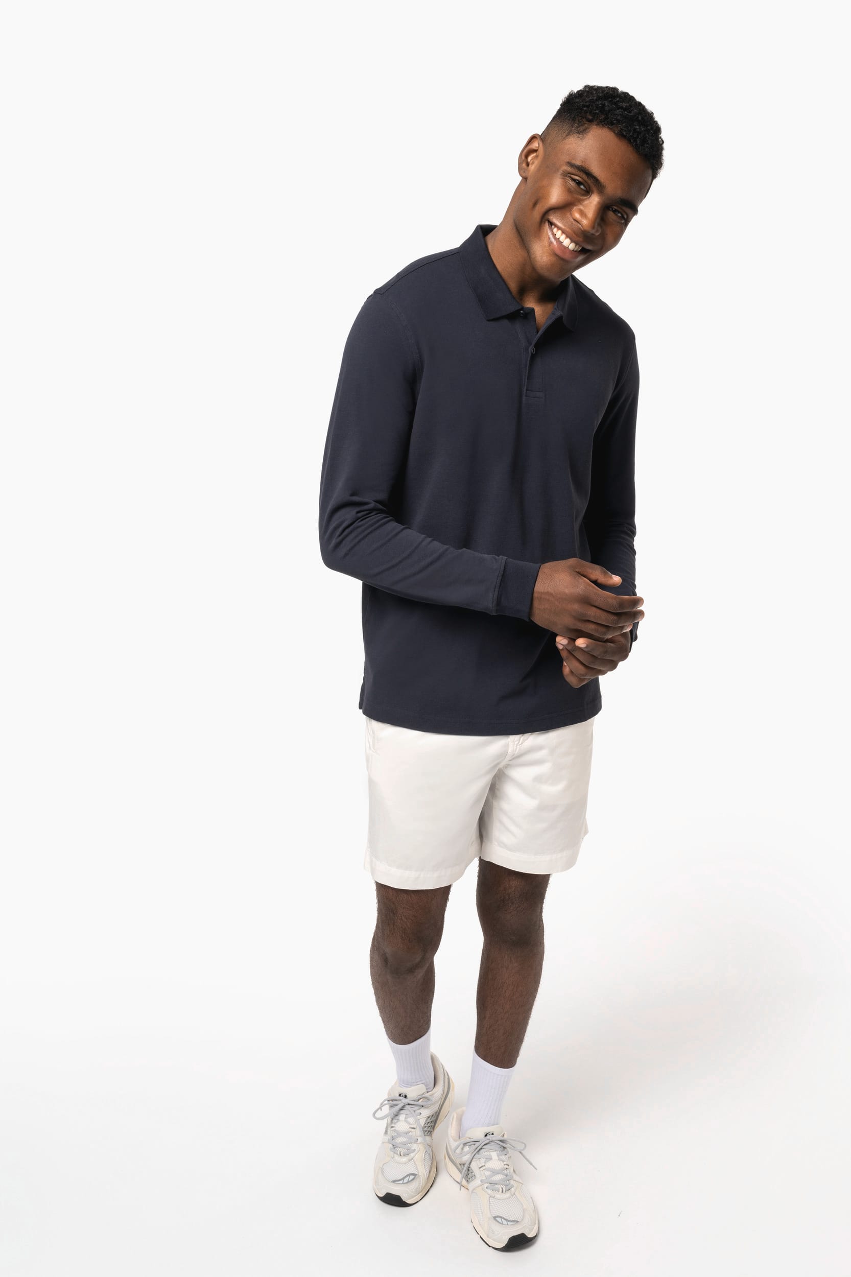 Polo Piqué à Manches Longues pour Homme en Coton Bio – 180 g/m² | K2027