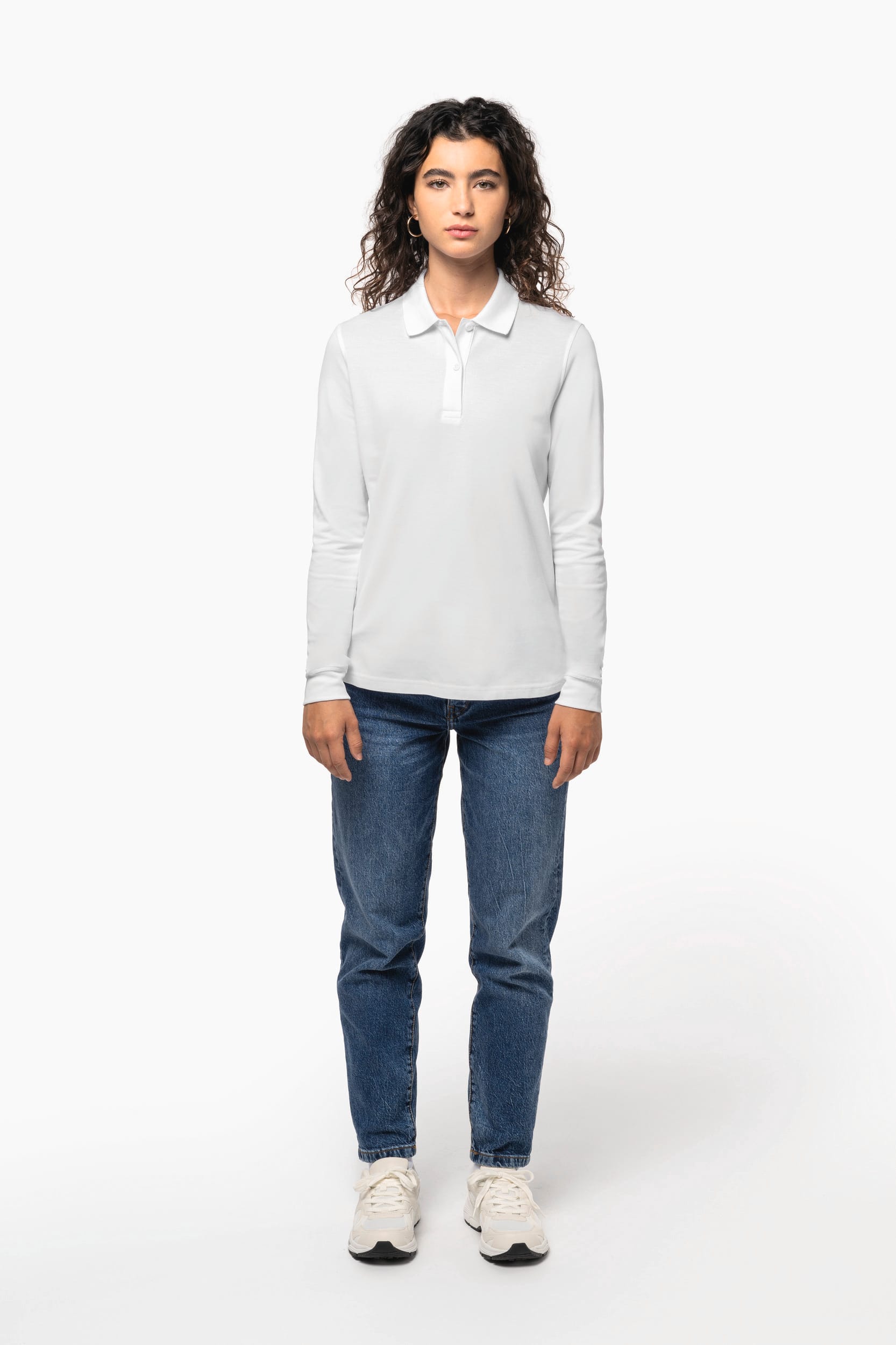 Women’s Long Sleeve Organic Piqué Polo – 180 g/m² | K2028