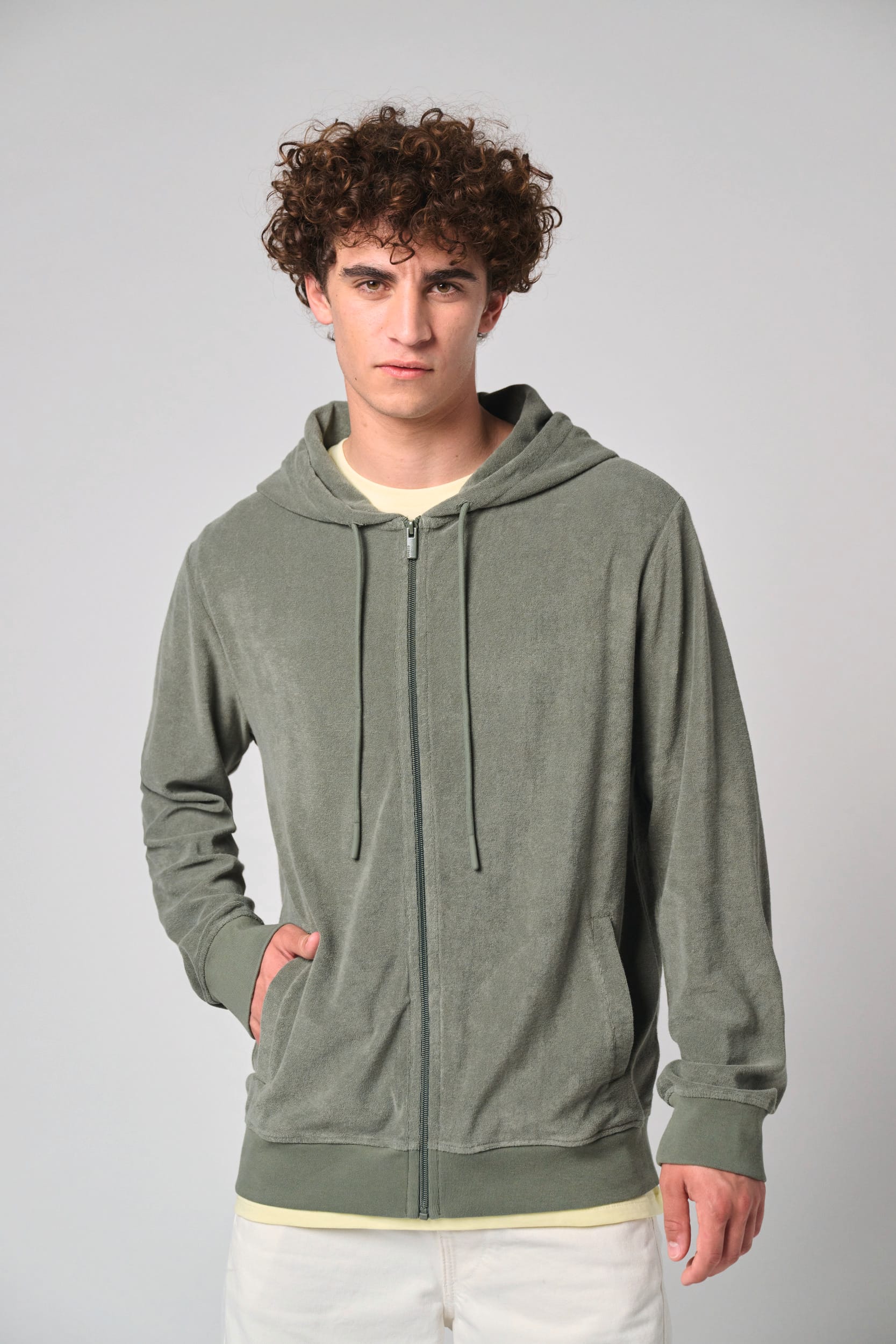 Organic Cotton Terry Zip Hoodie for Men – 210 g/m² – NS419