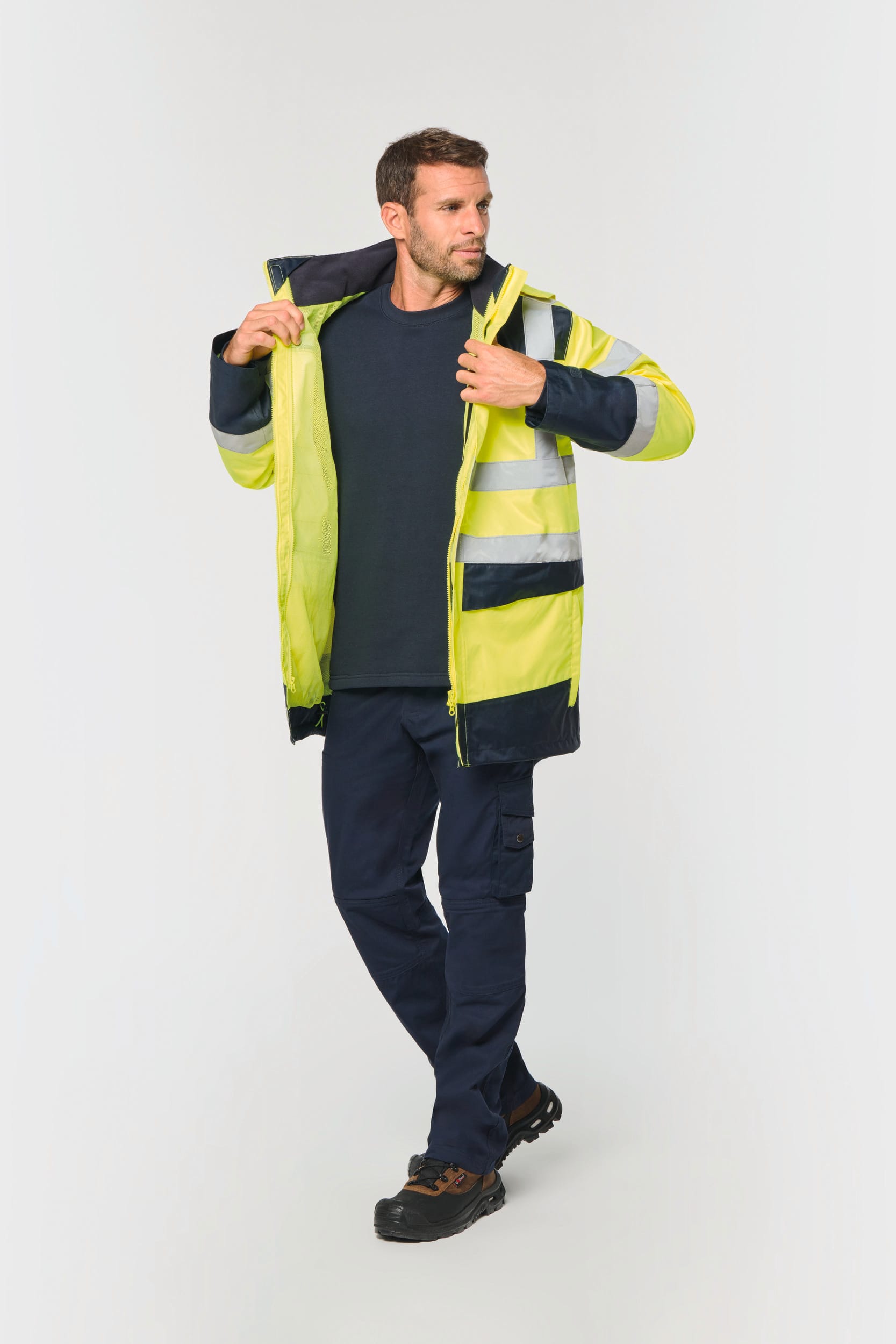 Parka Unisex Reciclada 4 en 1 de Alta Visibilidad – Impermeable | WK660