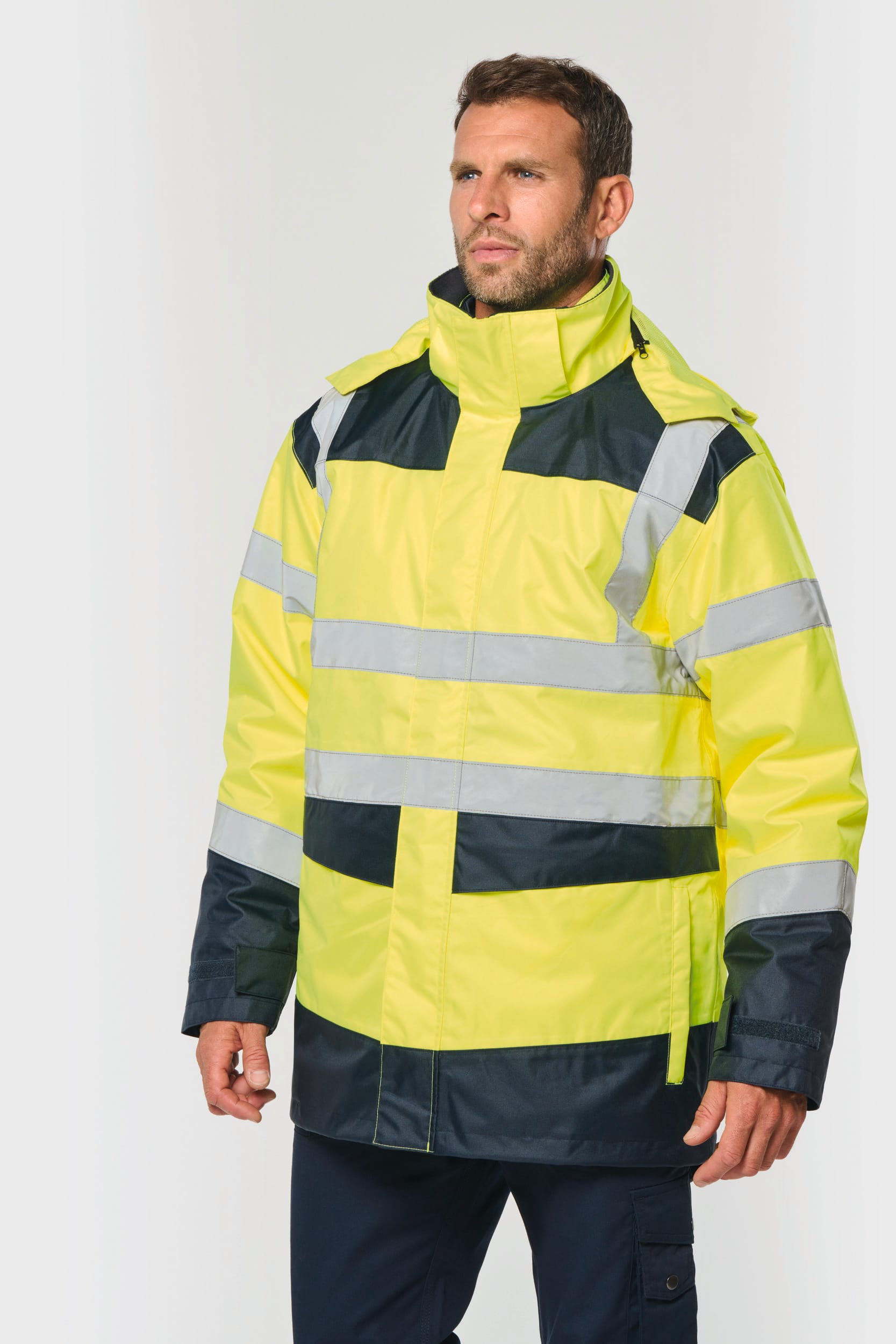 Parka Unisex Reciclada 4 en 1 de Alta Visibilidad – Impermeable | WK660