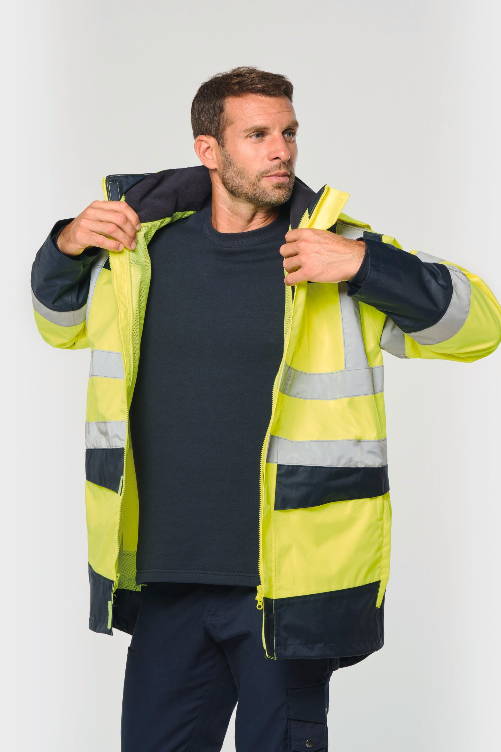 Parka Unisex Reciclada 4 en 1 de Alta Visibilidad – Impermeable | WK660