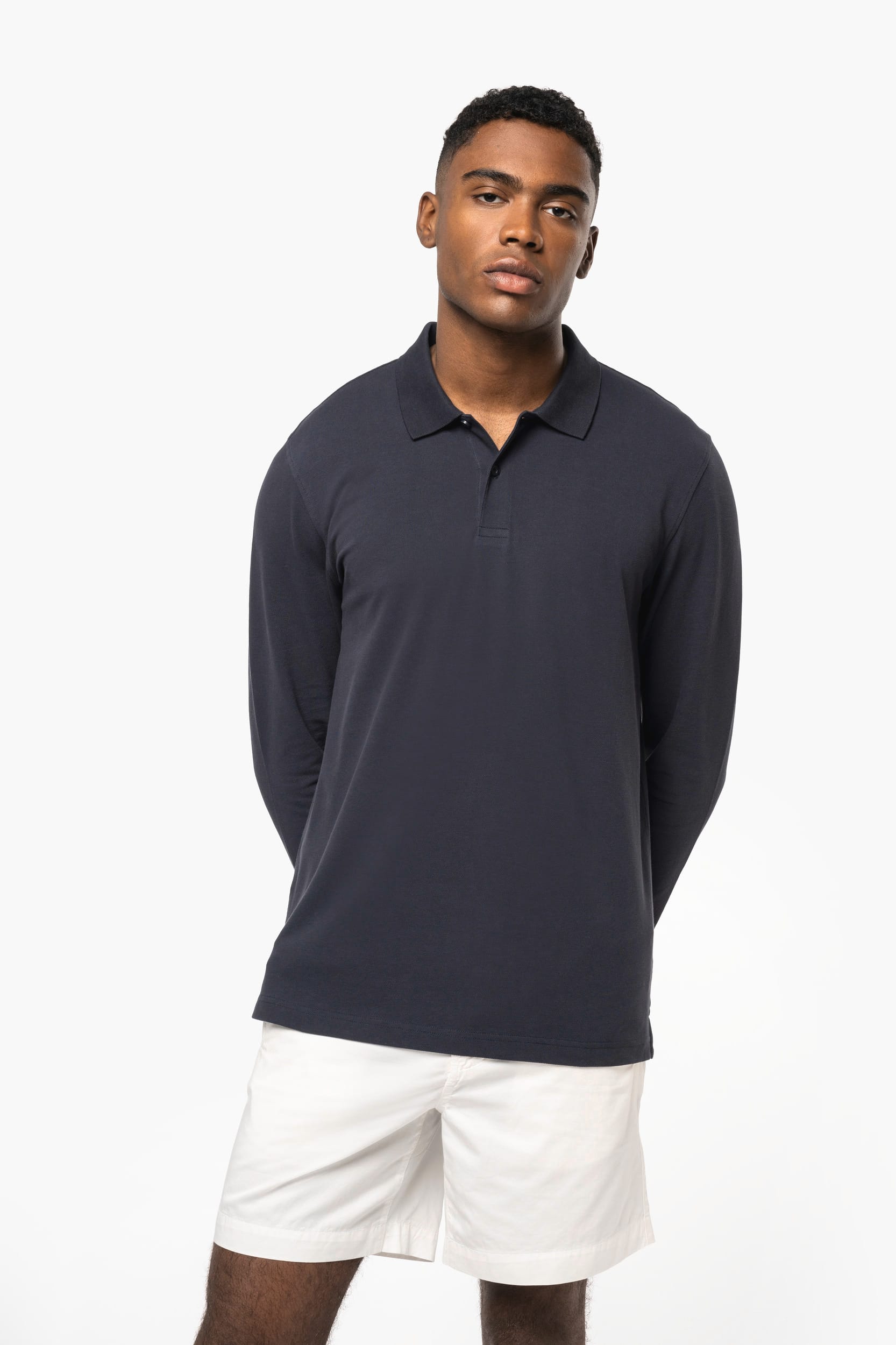 Polo Piqué à Manches Longues pour Homme en Coton Bio – 180 g/m² | K2027