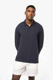 Polo Piqué à Manches Longues pour Homme en Coton Bio – 180 g/m² | K2027