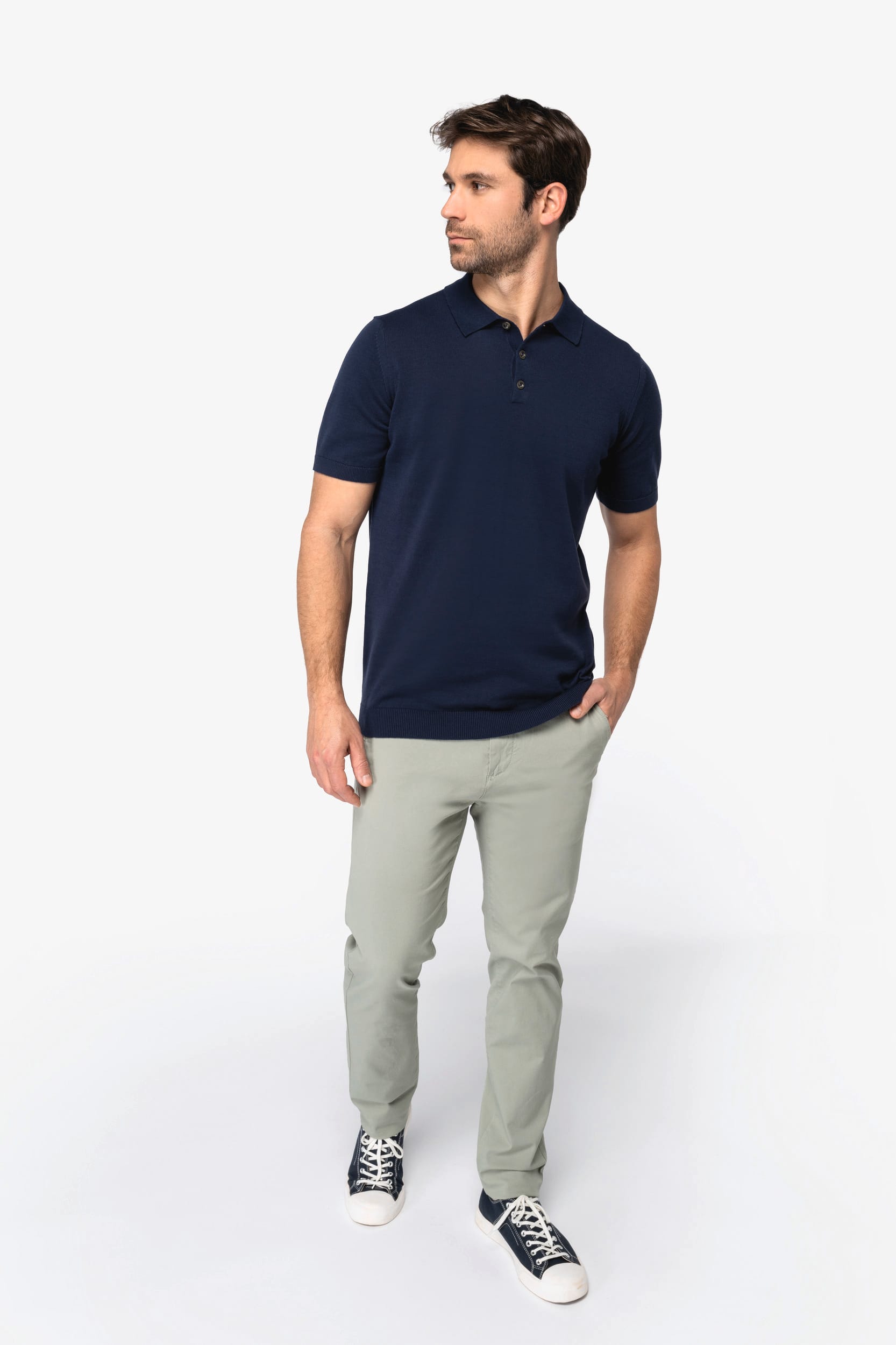Eco-Friendly Knitted Polo for Men – 225 g/m² | SP203
