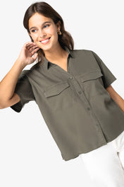 Oversized Camisa de Lyocell y Algodón Orgánico para Mujer – 125 g/m² | SP514