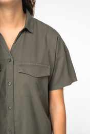 Oversized Camisa de Lyocell y Algodón Orgánico para Mujer – 125 g/m² | SP514