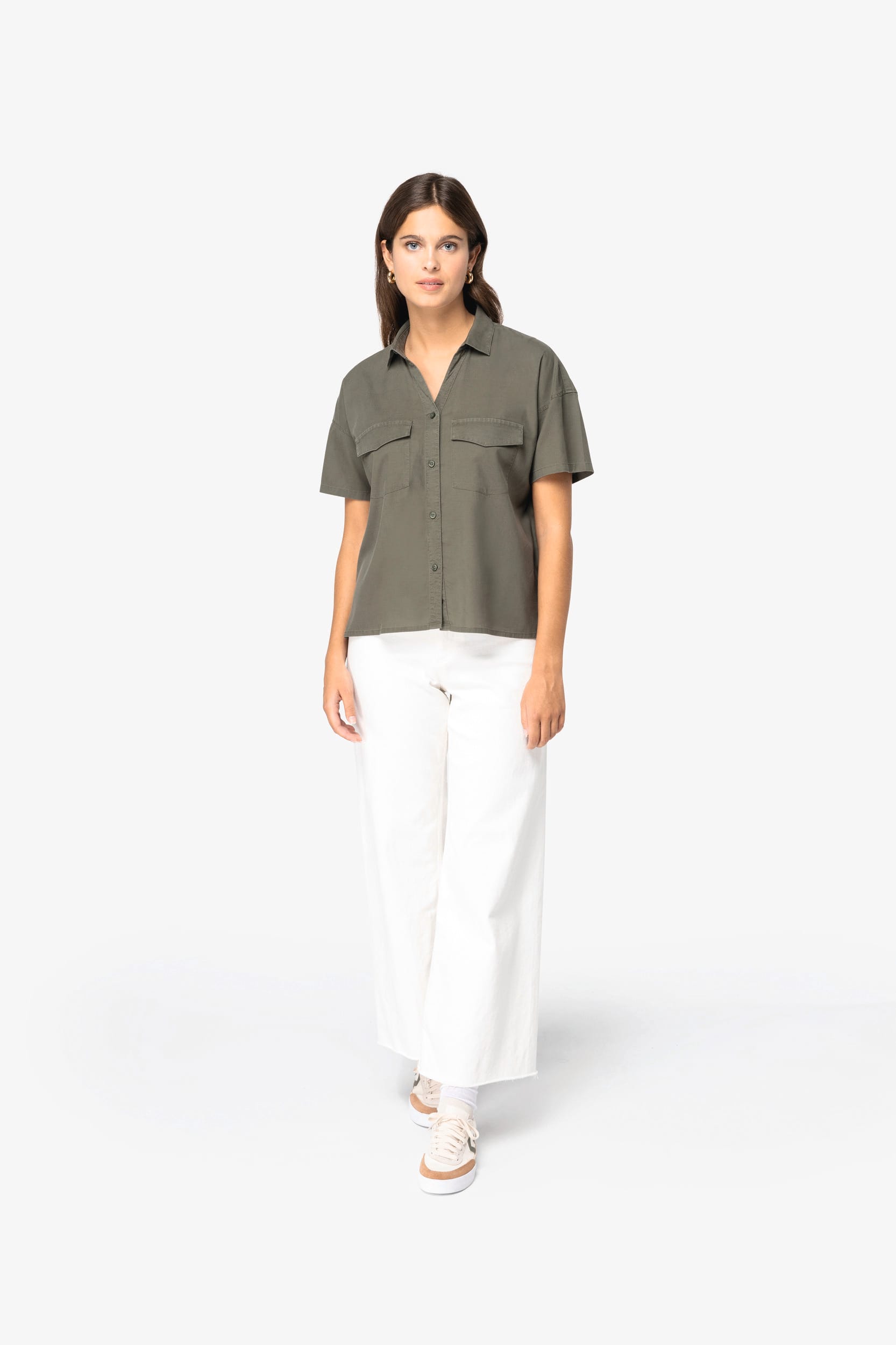 Oversized Camisa de Lyocell y Algodón Orgánico para Mujer – 125 g/m² | SP514