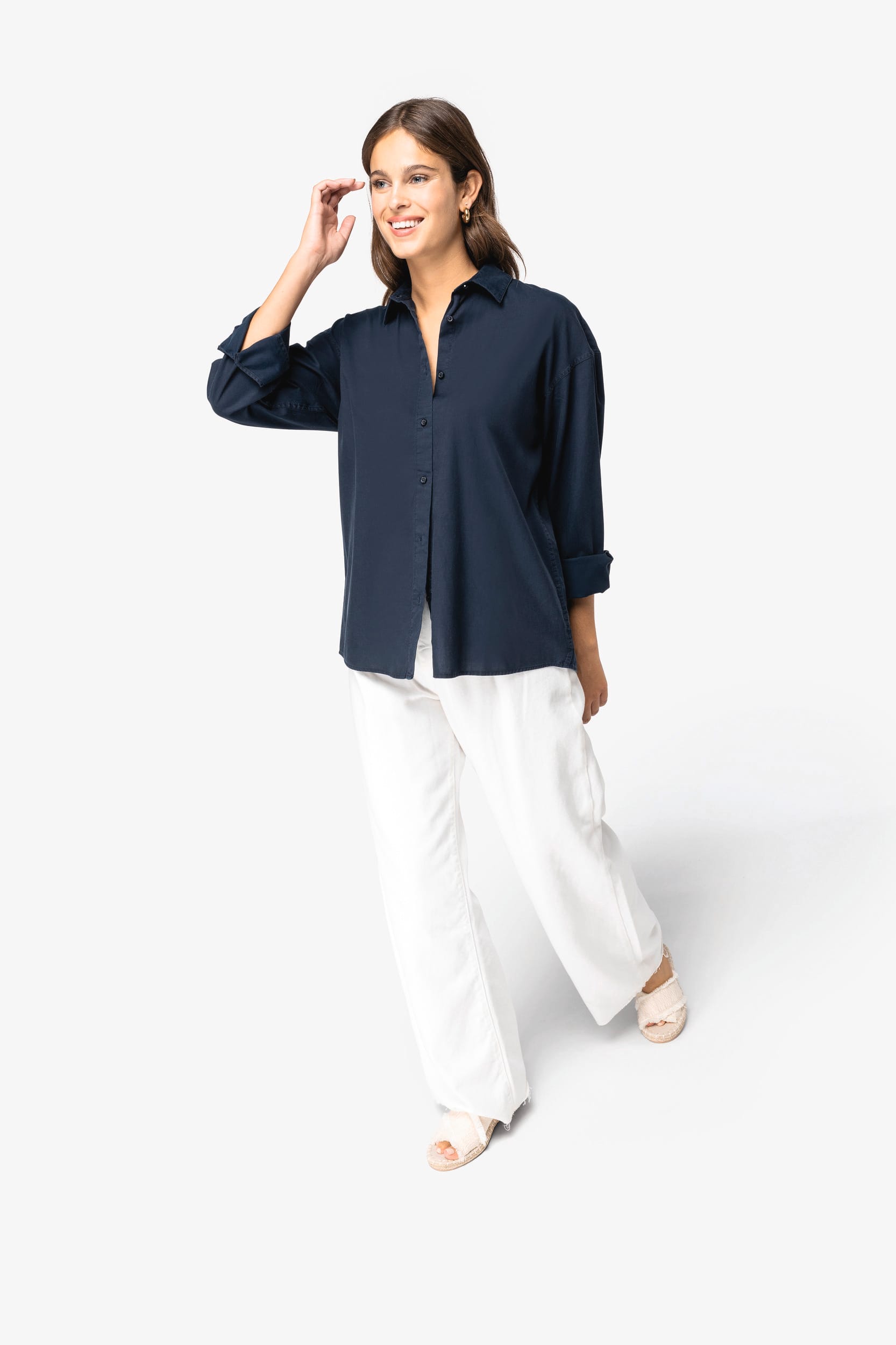 Camisa relajada de Lyocell y algodón orgánico para mujer – 125 g/m² | SP515