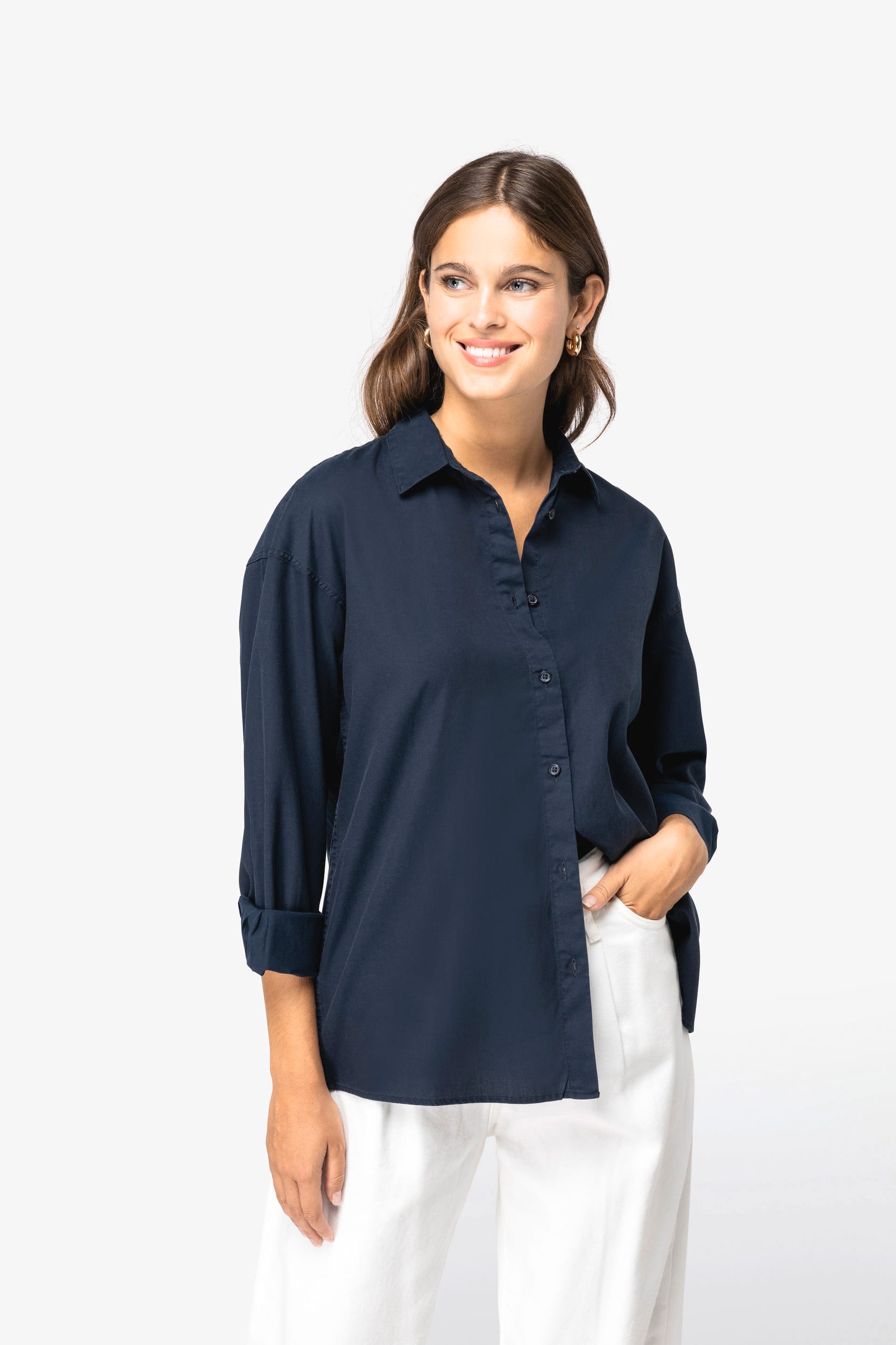 Camisa relajada de Lyocell y algodón orgánico para mujer – 125 g/m² | SP515