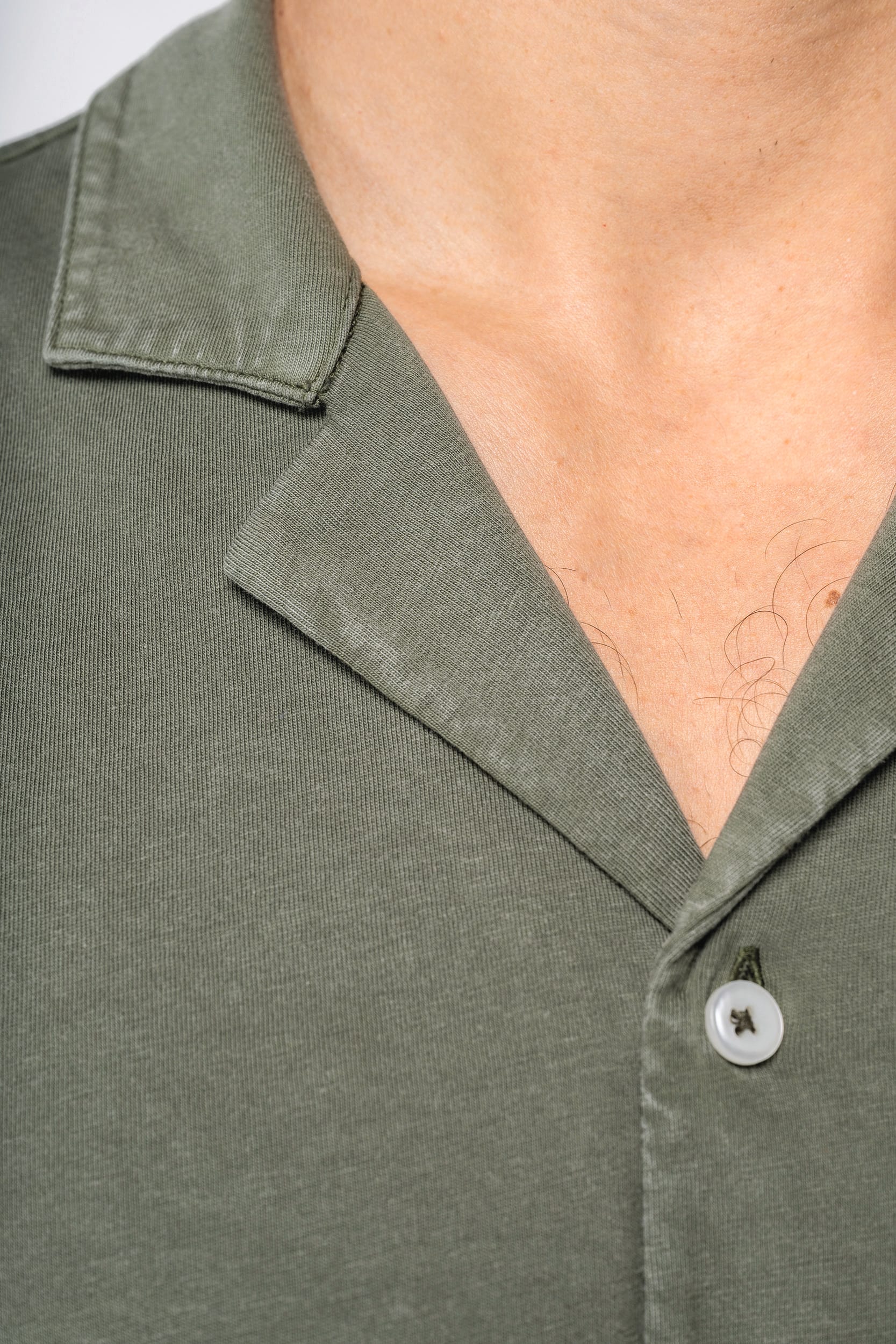 Spasso SP522 - Milieuvriendelijk Heren Jersey Gewassen Effect Bowlingkraag Korte Mouwen Shirt