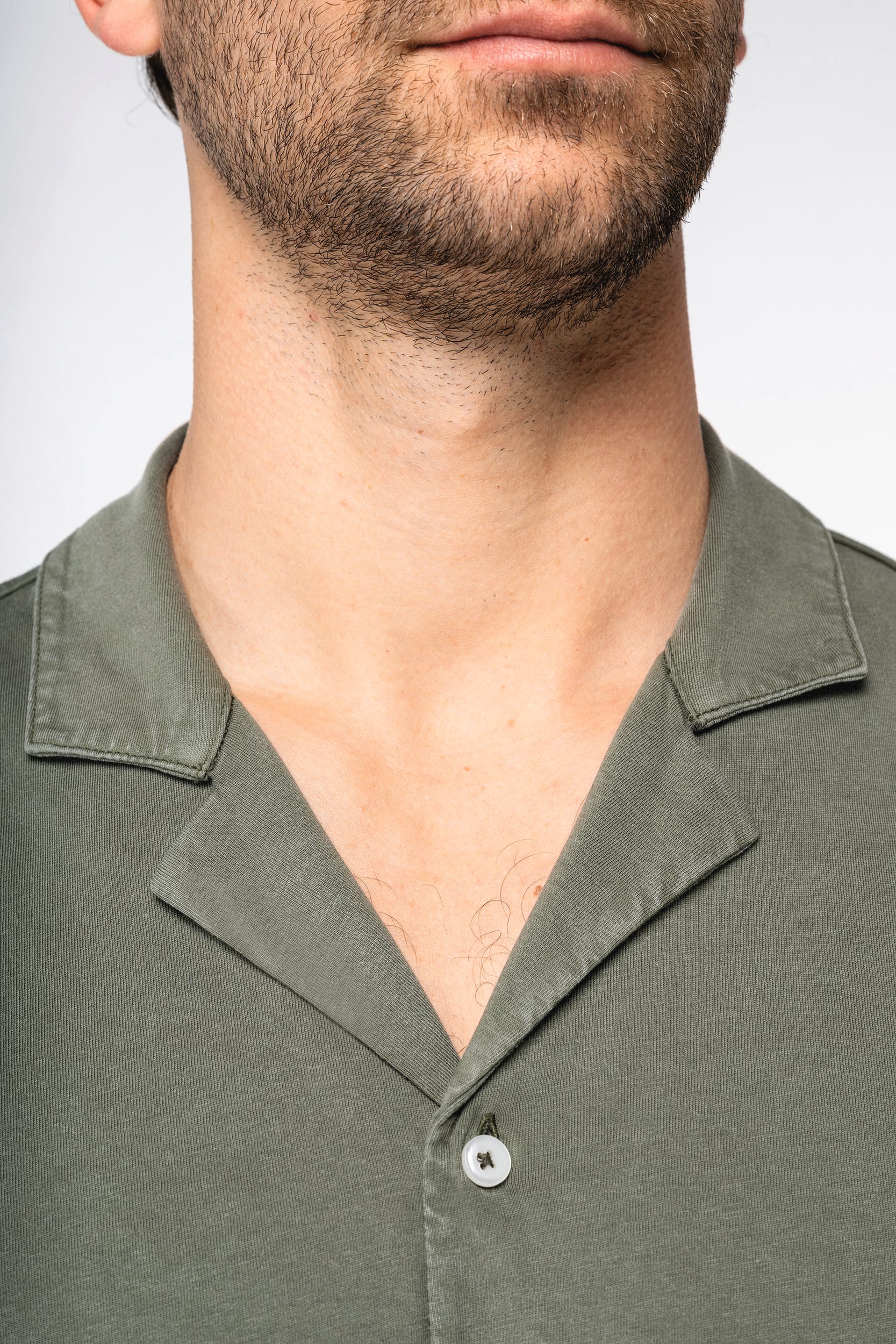 Spasso SP522 - Milieuvriendelijk Heren Jersey Gewassen Effect Bowlingkraag Korte Mouwen Shirt