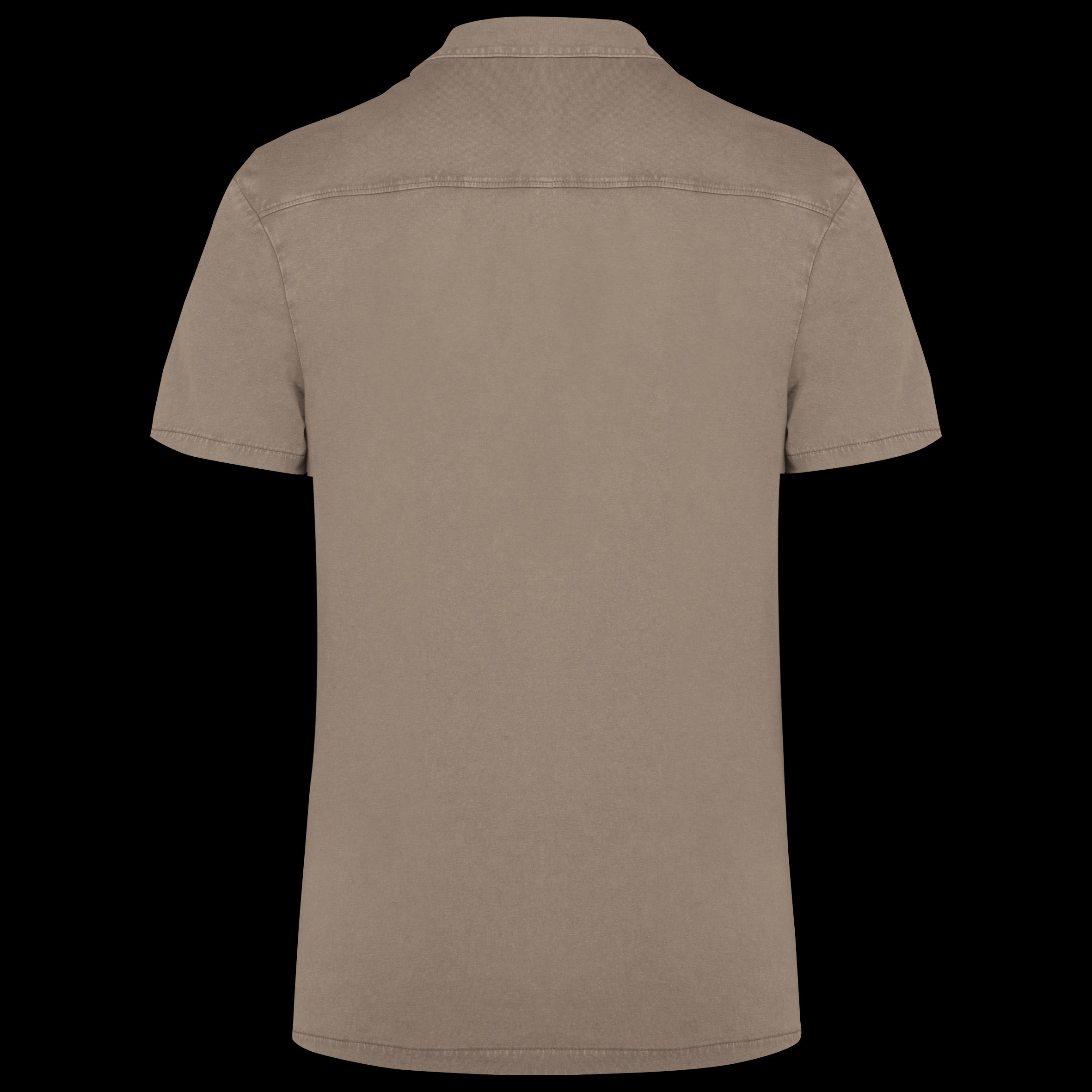 Spasso SP522 - Milieuvriendelijk Heren Jersey Gewassen Effect Bowlingkraag Korte Mouwen Shirt