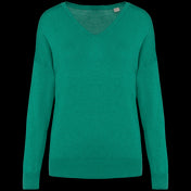Women’s V-Neck Lyocell & Organic Cotton Sweater – 250 g/m² | SP921