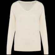 Women’s V-Neck Lyocell & Organic Cotton Sweater – 250 g/m² | SP921