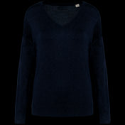 Women’s V-Neck Lyocell & Organic Cotton Sweater – 250 g/m² | SP921