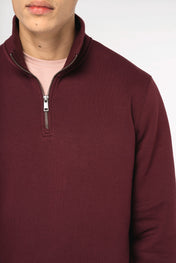 Sudadera de Forro Polar Orgánico para Hombre con Cremallera de Cuarto – 300 g/m² – NS428