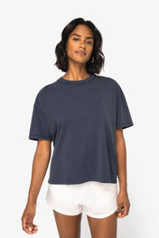 T-shirt en coton biologique lavé Oversized pour femmes – NS327