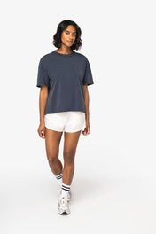 T-shirt en coton biologique lavé Oversized pour femmes – NS327