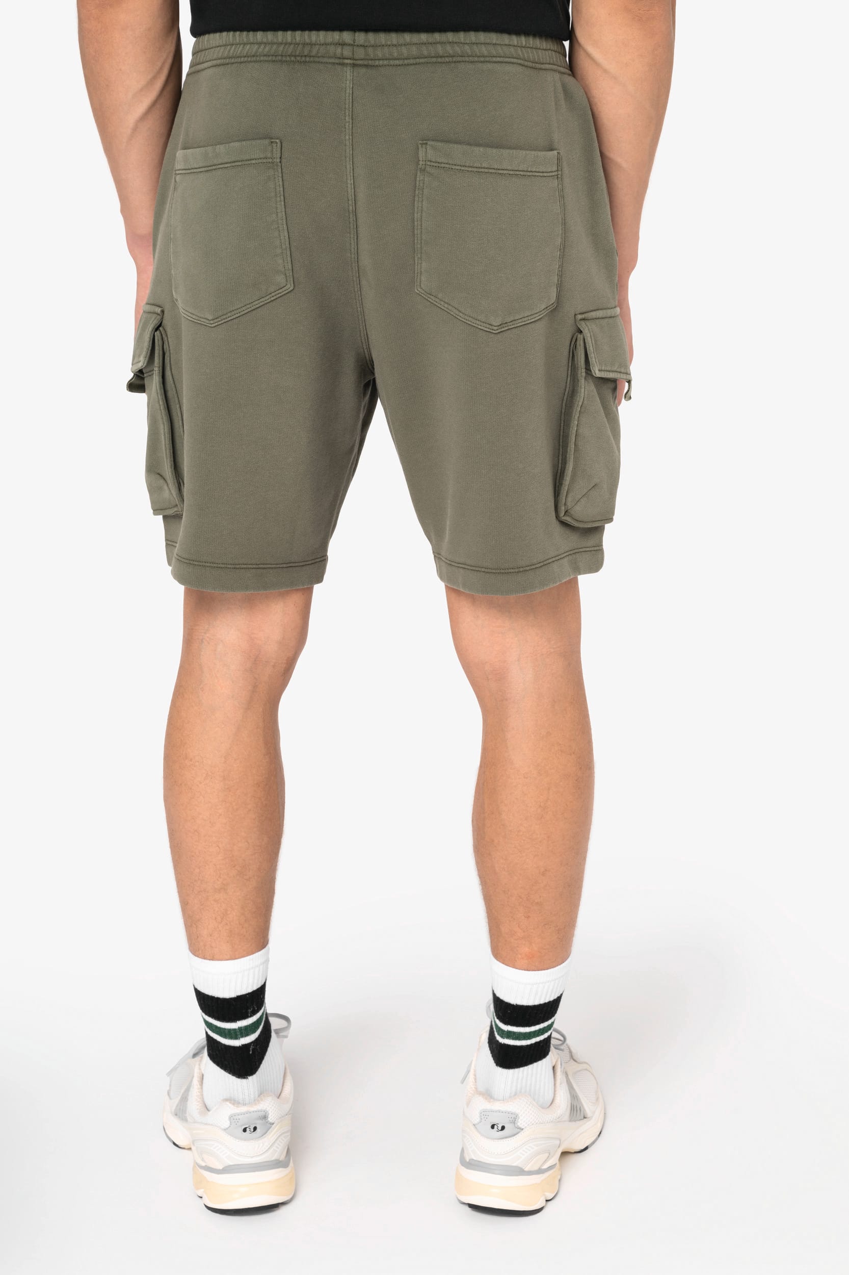 Native Spirit NS717 - Milieuvriendelijke heren cargo shorts van French Terry met gewassen effect